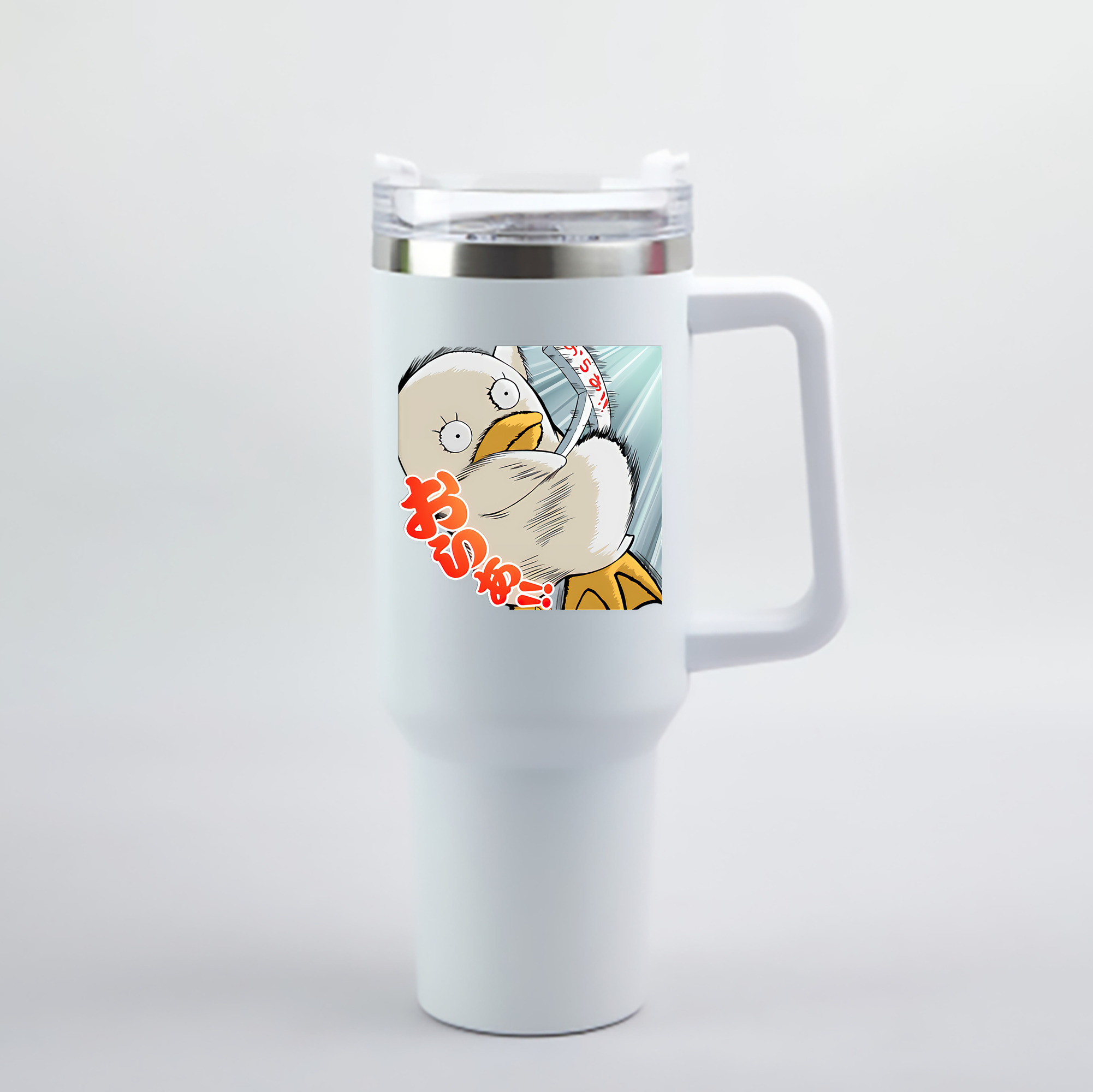 （画像用） ぎんたま 坂田銀時（さかたぎんとき） 神楽 志村新八（しむら しんぱち） GINTAMA Sakata Gintoki Kagura Shimura Shinpachi 1200mL車用タンブラー - クリスタルステッカー（プラスチックストロー付き）