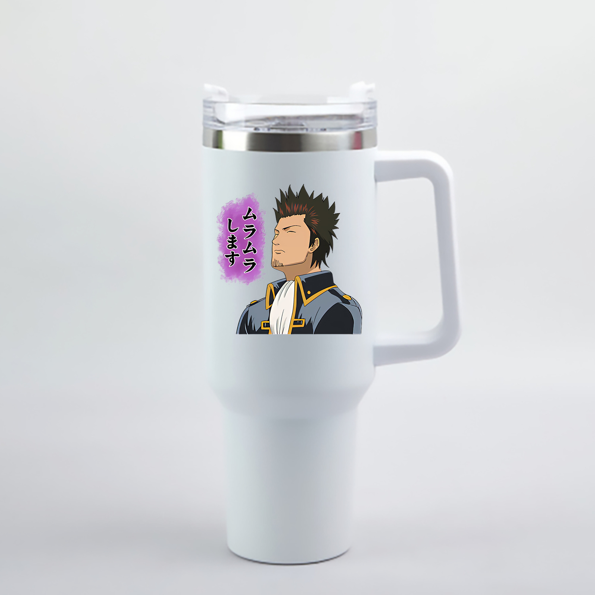 （画像用） ぎんたま 坂田銀時（さかたぎんとき） 神楽 志村新八（しむら しんぱち） GINTAMA Sakata Gintoki Kagura Shimura Shinpachi 1200mL車用タンブラー - クリスタルステッカー（プラスチックストロー付き）