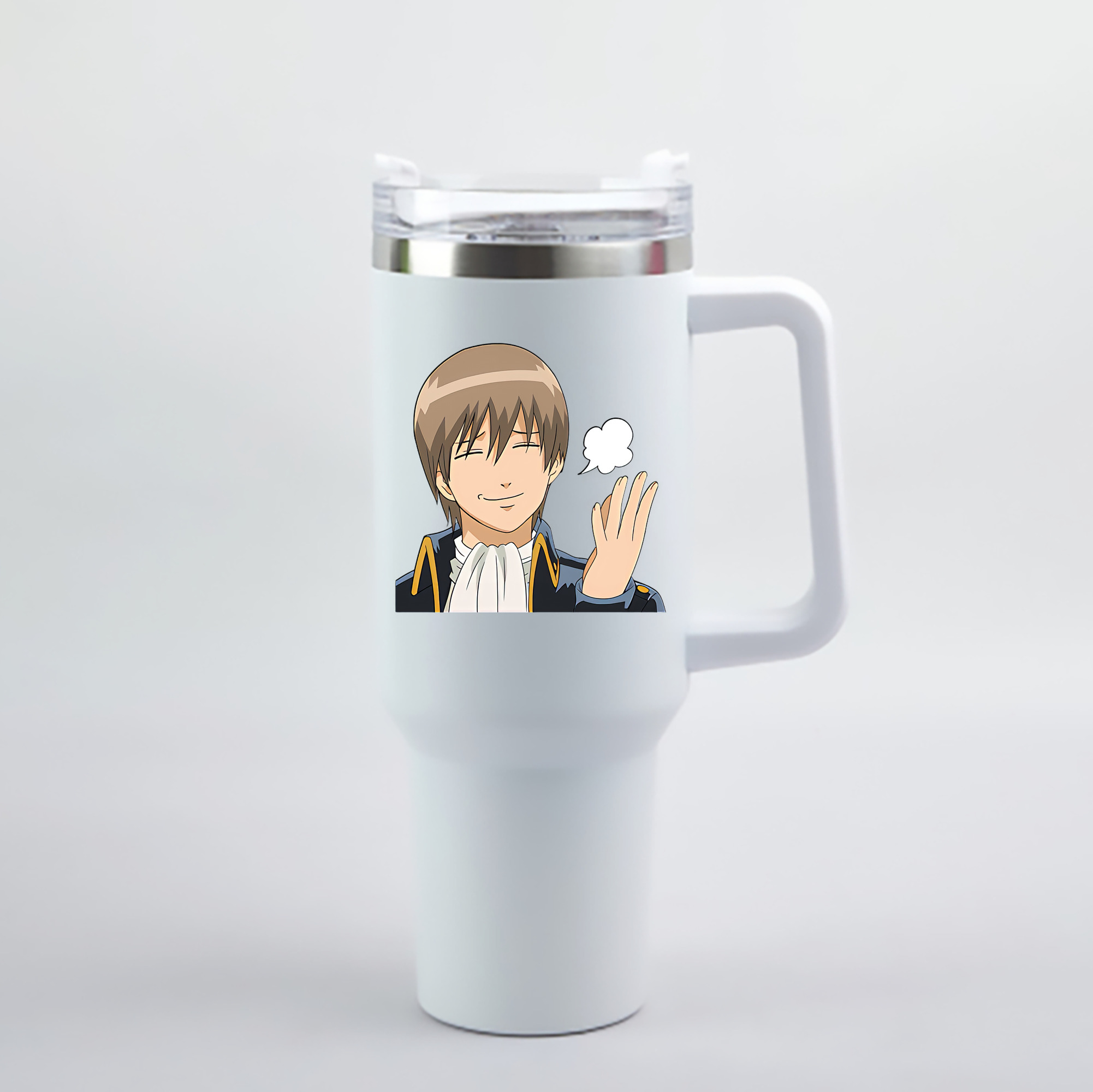 （画像用） ぎんたま 坂田銀時（さかたぎんとき） 神楽 志村新八（しむら しんぱち） GINTAMA Sakata Gintoki Kagura Shimura Shinpachi 1200mL車用タンブラー - クリスタルステッカー（プラスチックストロー付き）