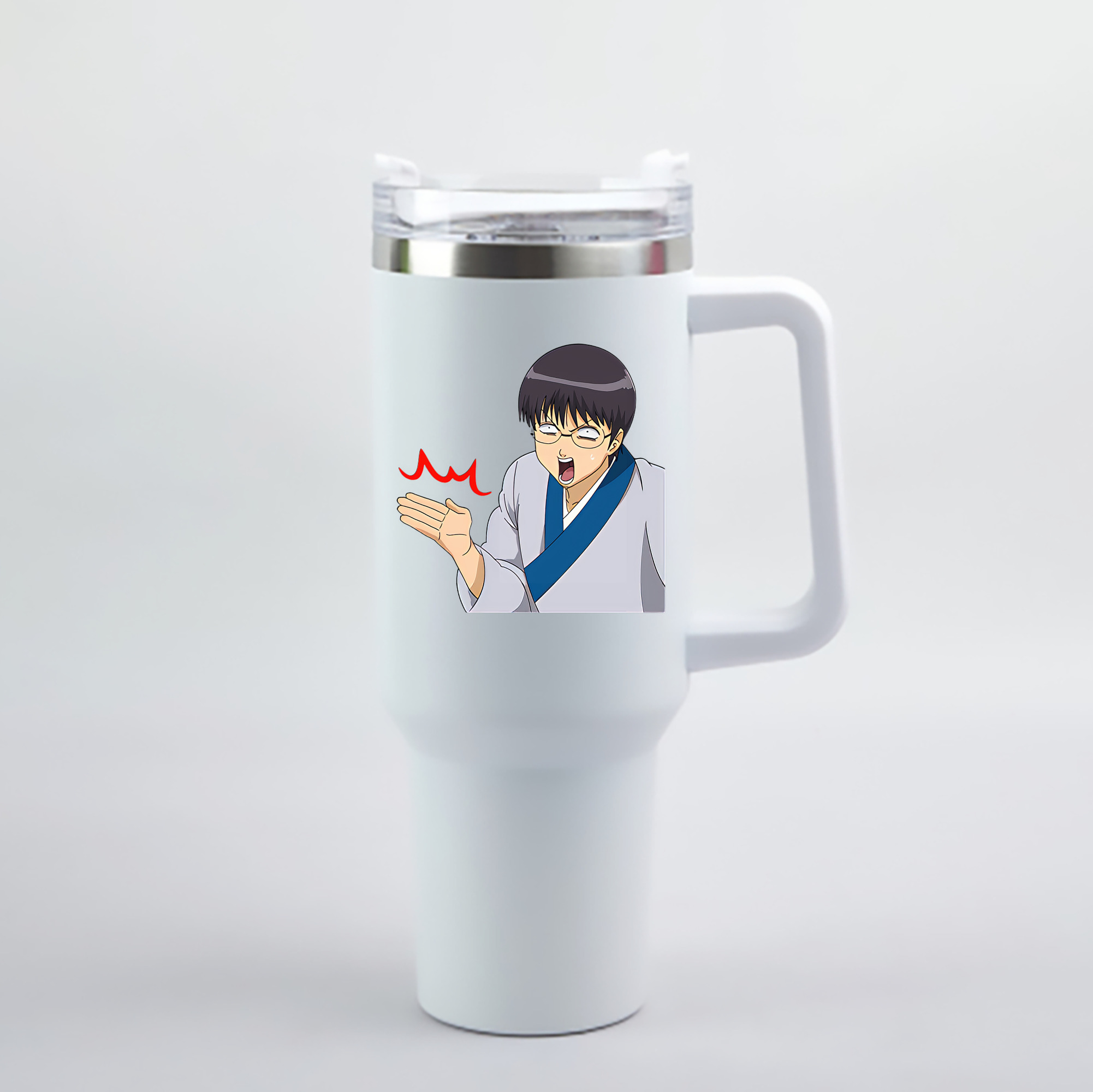 （画像用） ぎんたま 坂田銀時（さかたぎんとき） 神楽 志村新八（しむら しんぱち） GINTAMA Sakata Gintoki Kagura Shimura Shinpachi 1200mL車用タンブラー - クリスタルステッカー（プラスチックストロー付き）
