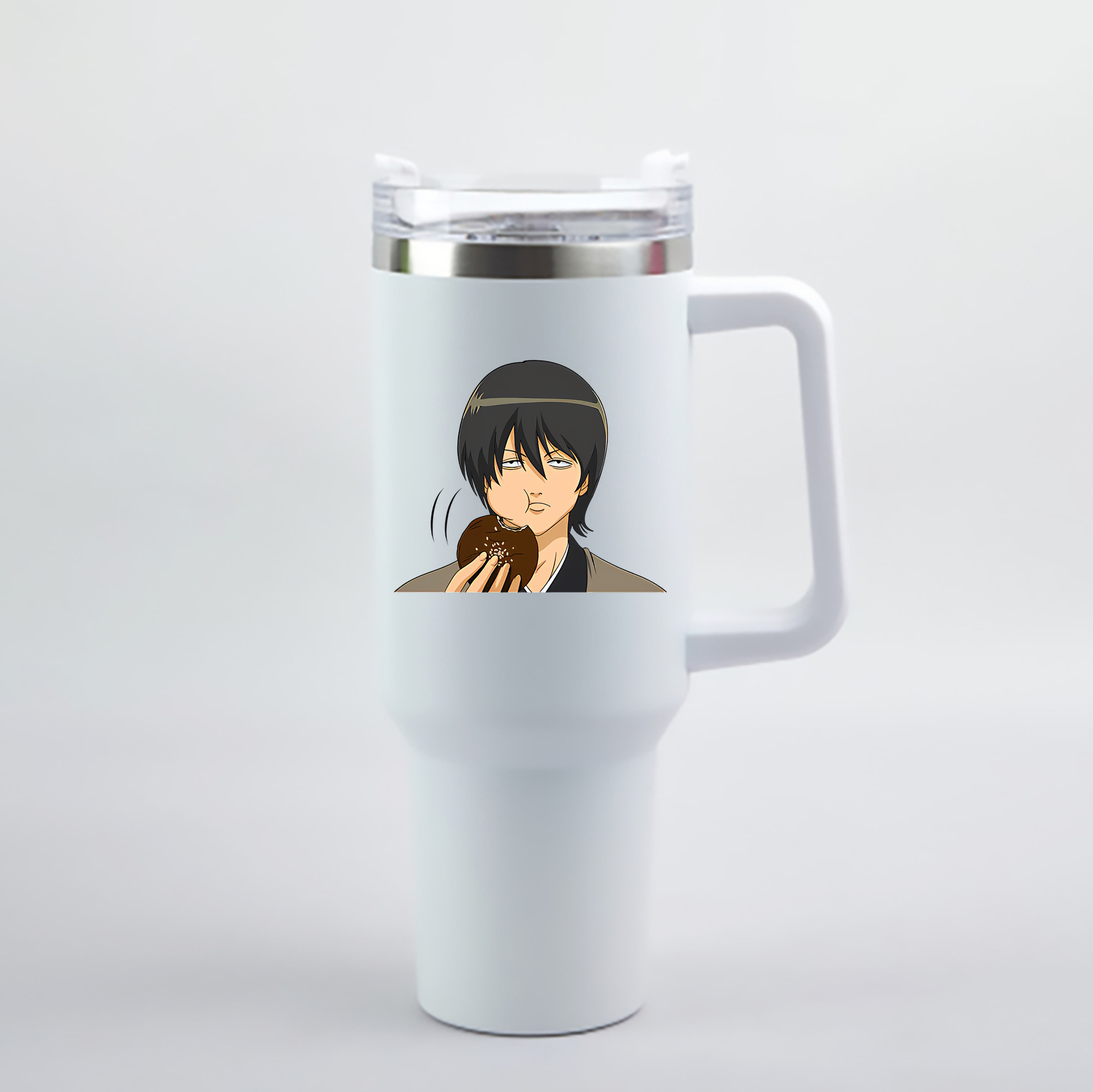 （画像用） ぎんたま 坂田銀時（さかたぎんとき） 神楽 志村新八（しむら しんぱち） GINTAMA Sakata Gintoki Kagura Shimura Shinpachi 1200mL車用タンブラー - クリスタルステッカー（プラスチックストロー付き）