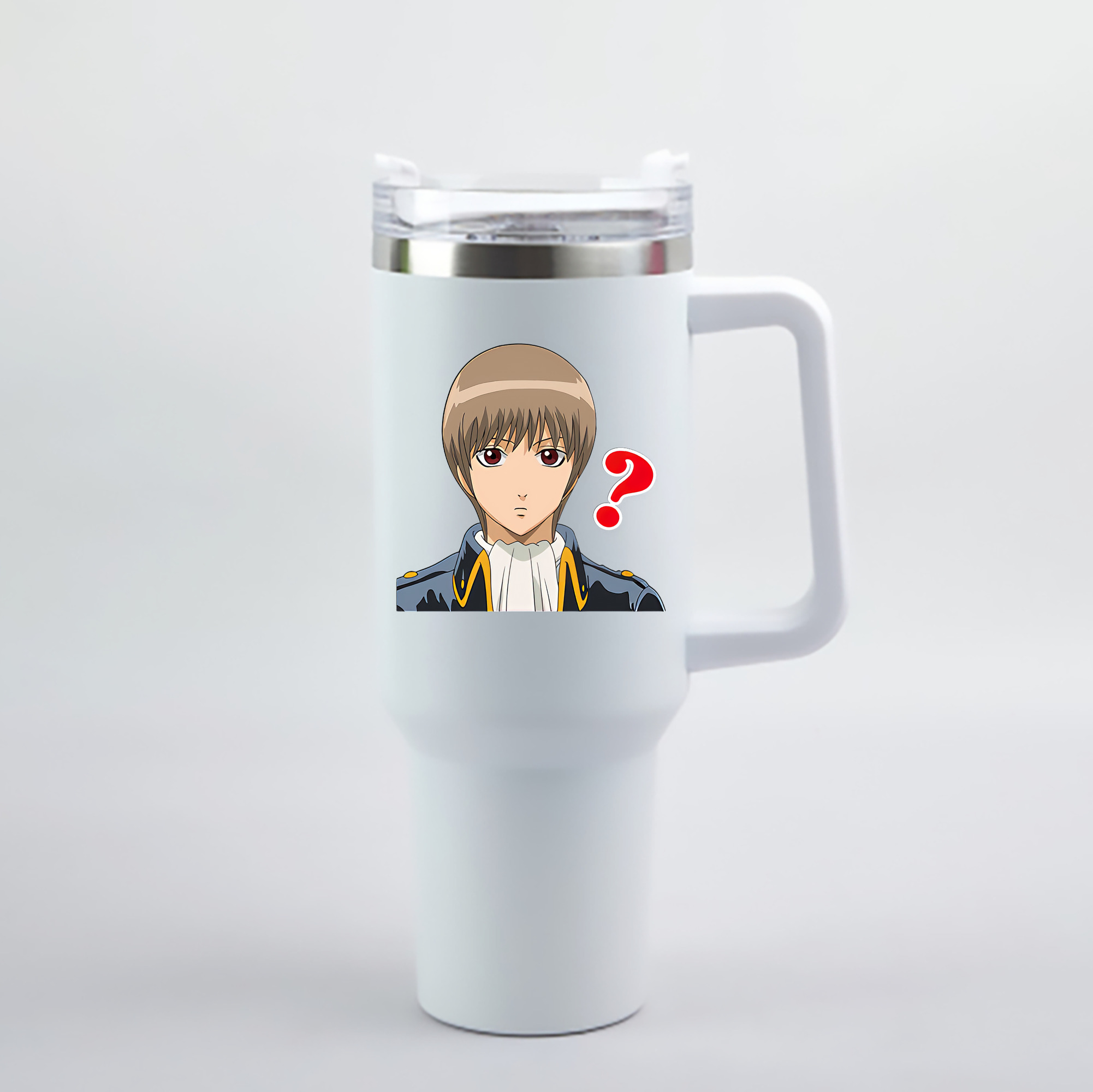 （画像用） ぎんたま 坂田銀時（さかたぎんとき） 神楽 志村新八（しむら しんぱち） GINTAMA Sakata Gintoki Kagura Shimura Shinpachi 1200mL車用タンブラー - クリスタルステッカー（プラスチックストロー付き）