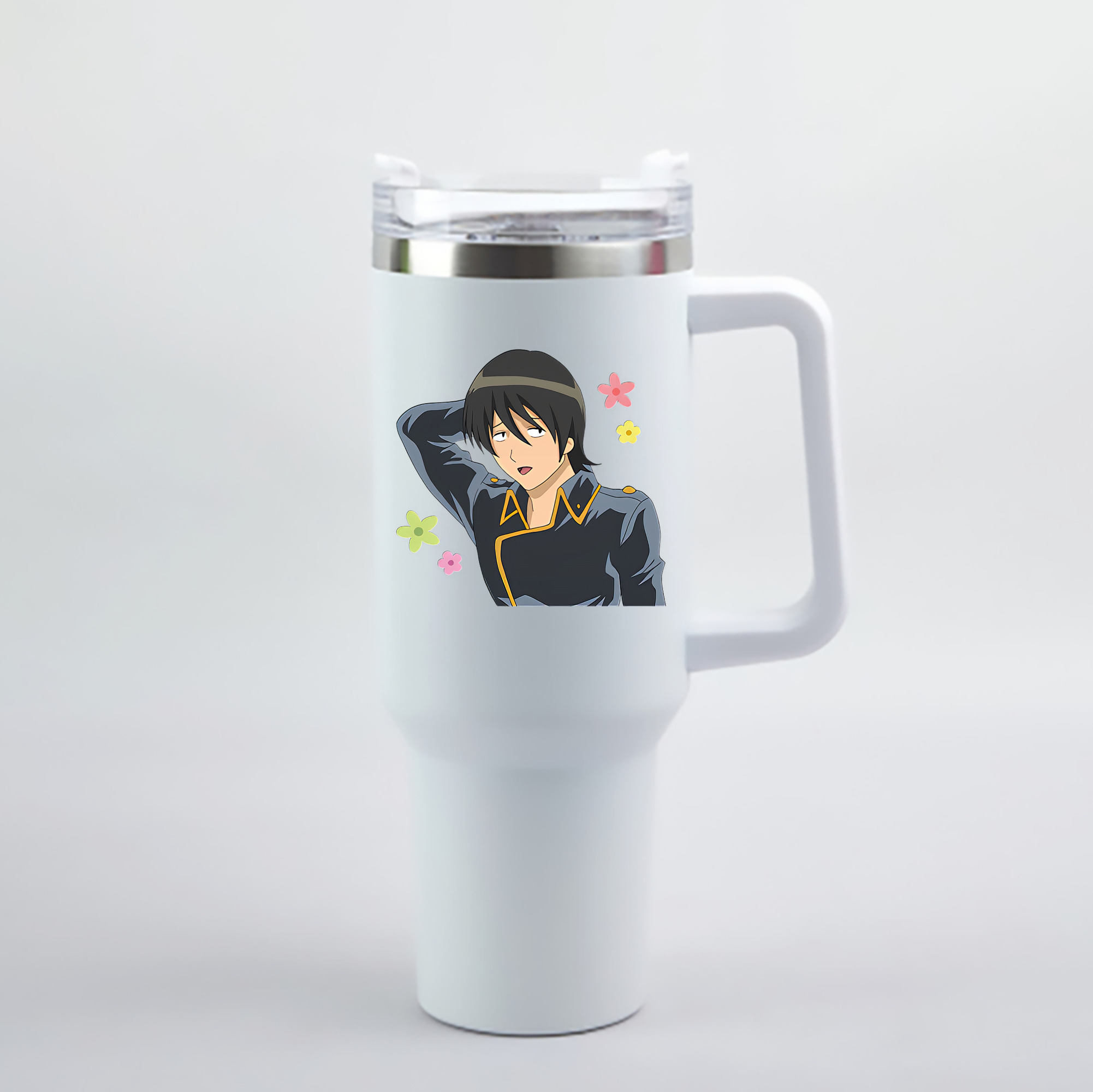 （画像用） ぎんたま 坂田銀時（さかたぎんとき） 神楽 志村新八（しむら しんぱち） GINTAMA Sakata Gintoki Kagura Shimura Shinpachi 1200mL車用タンブラー - クリスタルステッカー（プラスチックストロー付き）