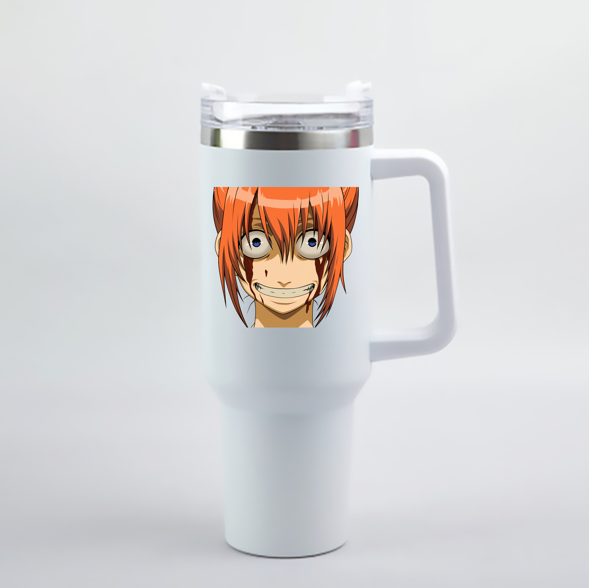 （画像用） ぎんたま 坂田銀時（さかたぎんとき） 神楽 志村新八（しむら しんぱち） GINTAMA Sakata Gintoki Kagura Shimura Shinpachi 1200mL車用タンブラー - クリスタルステッカー（プラスチックストロー付き）