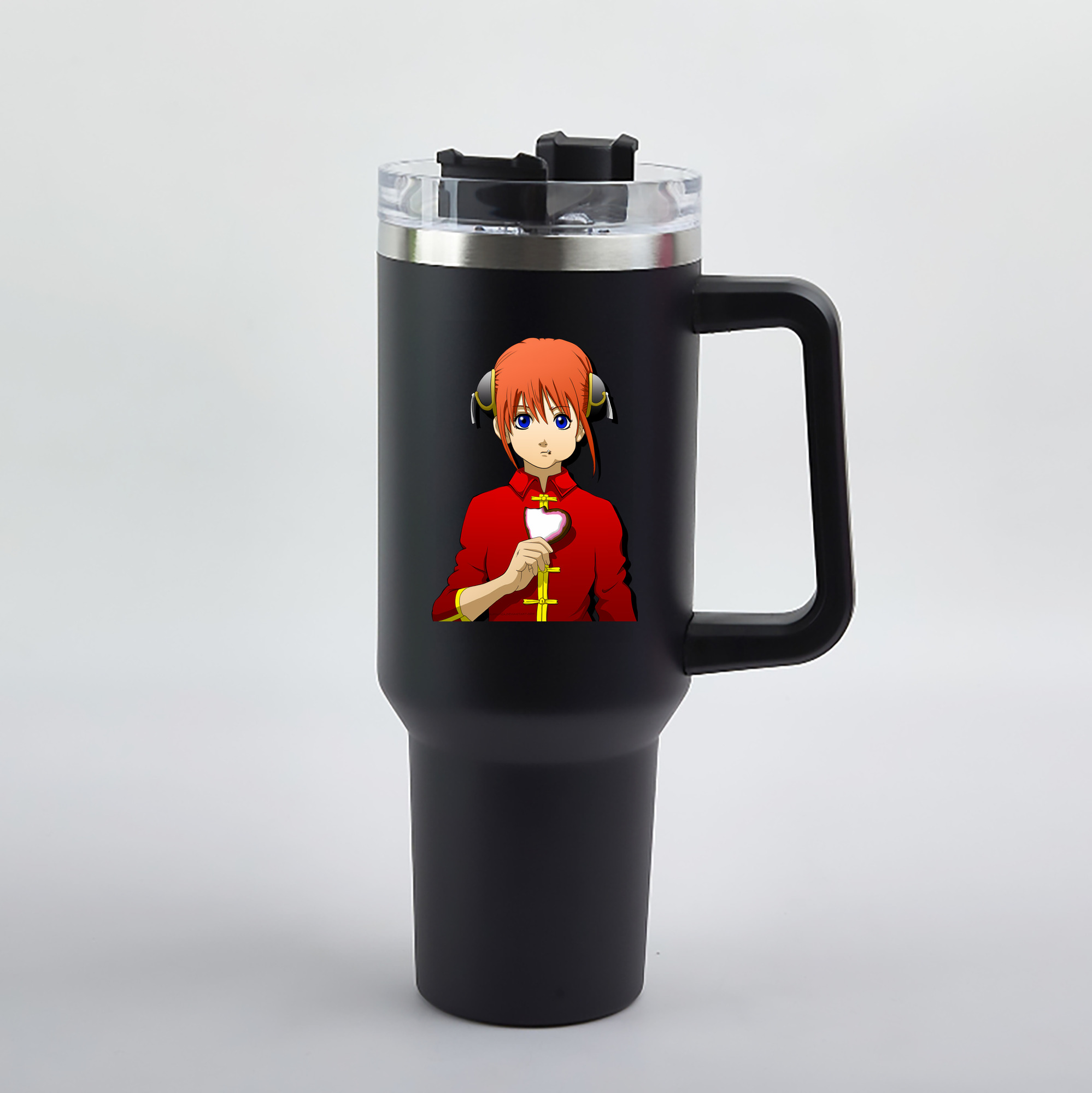 （画像用） ぎんたま 坂田銀時（さかたぎんとき） 神楽 志村新八（しむら しんぱち） GINTAMA Sakata Gintoki Kagura Shimura Shinpachi 1200mL車用タンブラー（カラープリント）