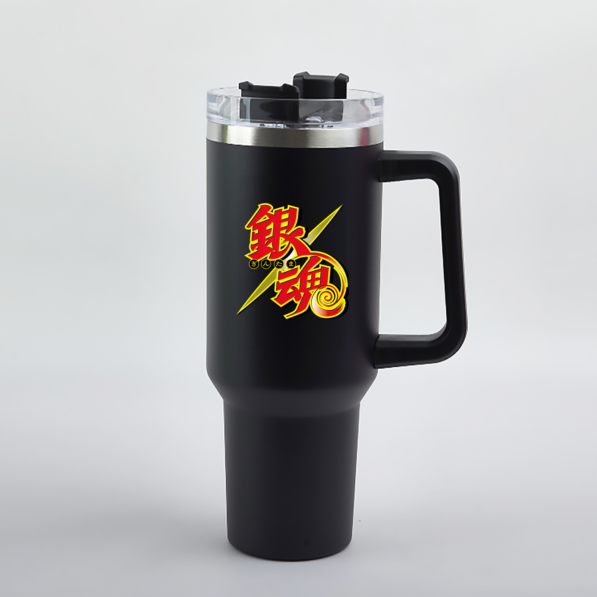 （画像用） ぎんたま 坂田銀時（さかたぎんとき） 神楽 志村新八（しむら しんぱち） GINTAMA Sakata Gintoki Kagura Shimura Shinpachi 1200mL車用タンブラー（カラープリント）