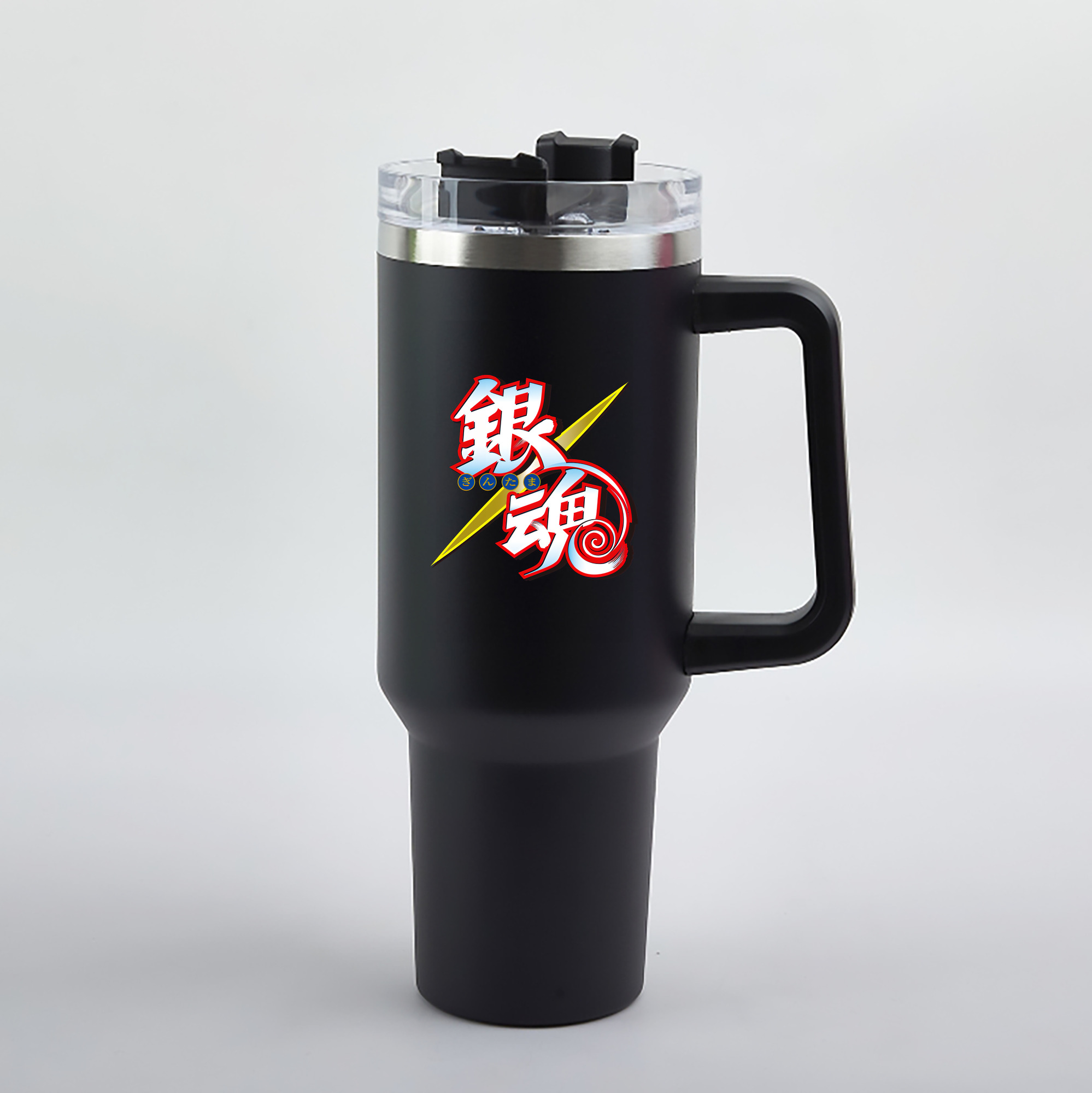 （画像用） ぎんたま 坂田銀時（さかたぎんとき） 神楽 志村新八（しむら しんぱち） GINTAMA Sakata Gintoki Kagura Shimura Shinpachi 1200mL車用タンブラー（カラープリント）