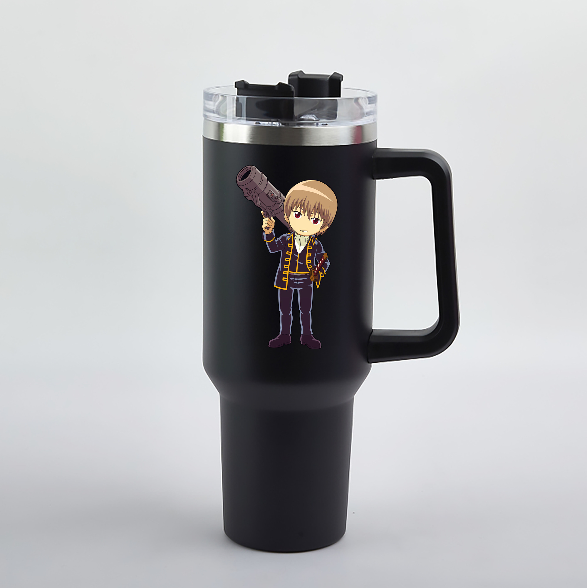 （画像用） ぎんたま 坂田銀時（さかたぎんとき） 神楽 志村新八（しむら しんぱち） GINTAMA Sakata Gintoki Kagura Shimura Shinpachi 1200mL車用タンブラー（カラープリント）
