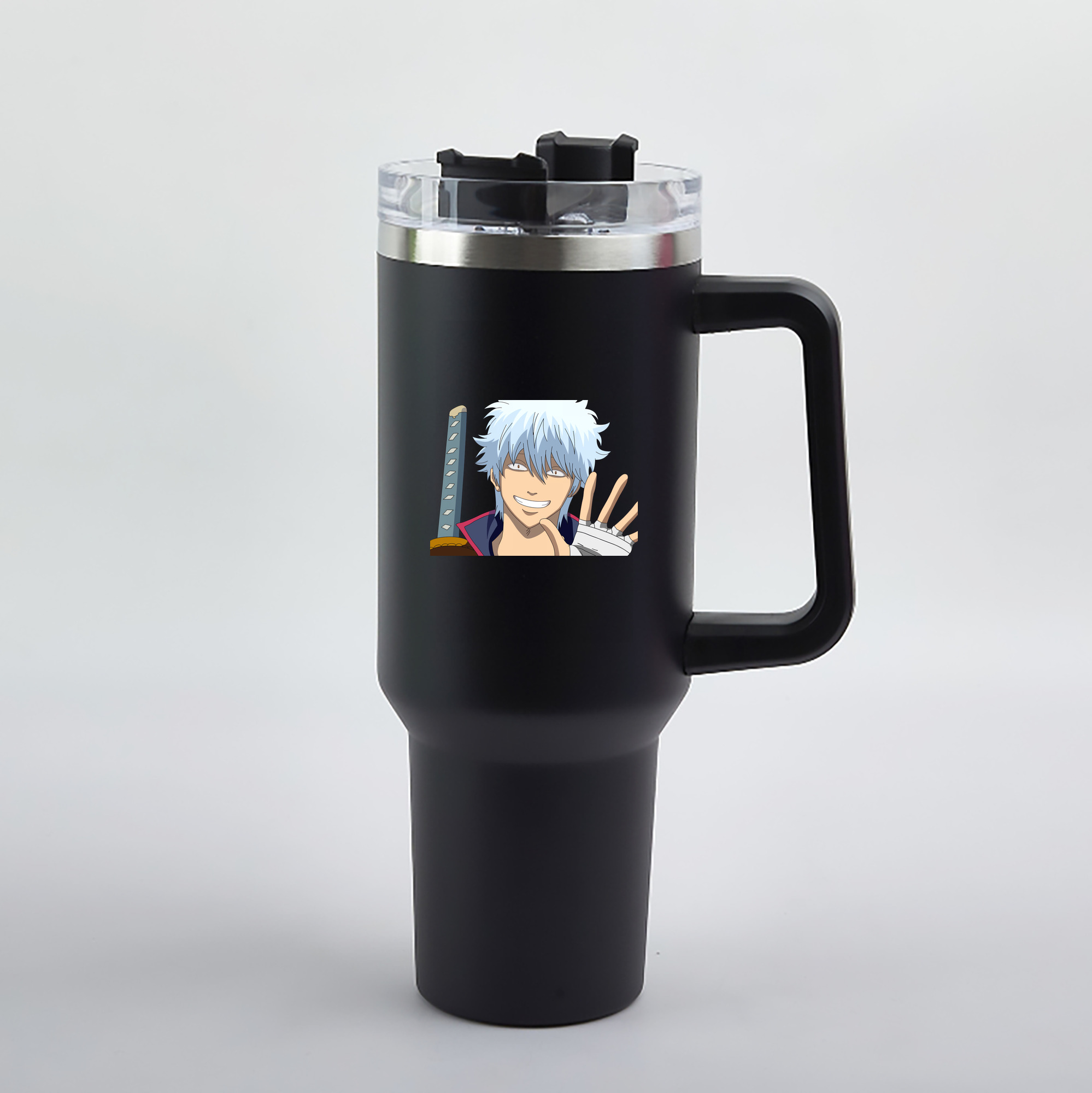 （画像用） ぎんたま 坂田銀時（さかたぎんとき） 神楽 志村新八（しむら しんぱち） GINTAMA Sakata Gintoki Kagura Shimura Shinpachi 1200mL車用タンブラー（カラープリント）