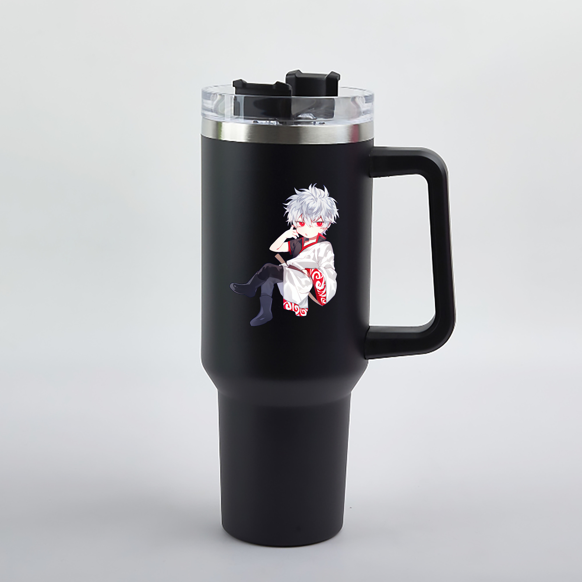 （画像用） ぎんたま 坂田銀時（さかたぎんとき） 神楽 志村新八（しむら しんぱち） GINTAMA Sakata Gintoki Kagura Shimura Shinpachi 1200mL車用タンブラー（カラープリント）