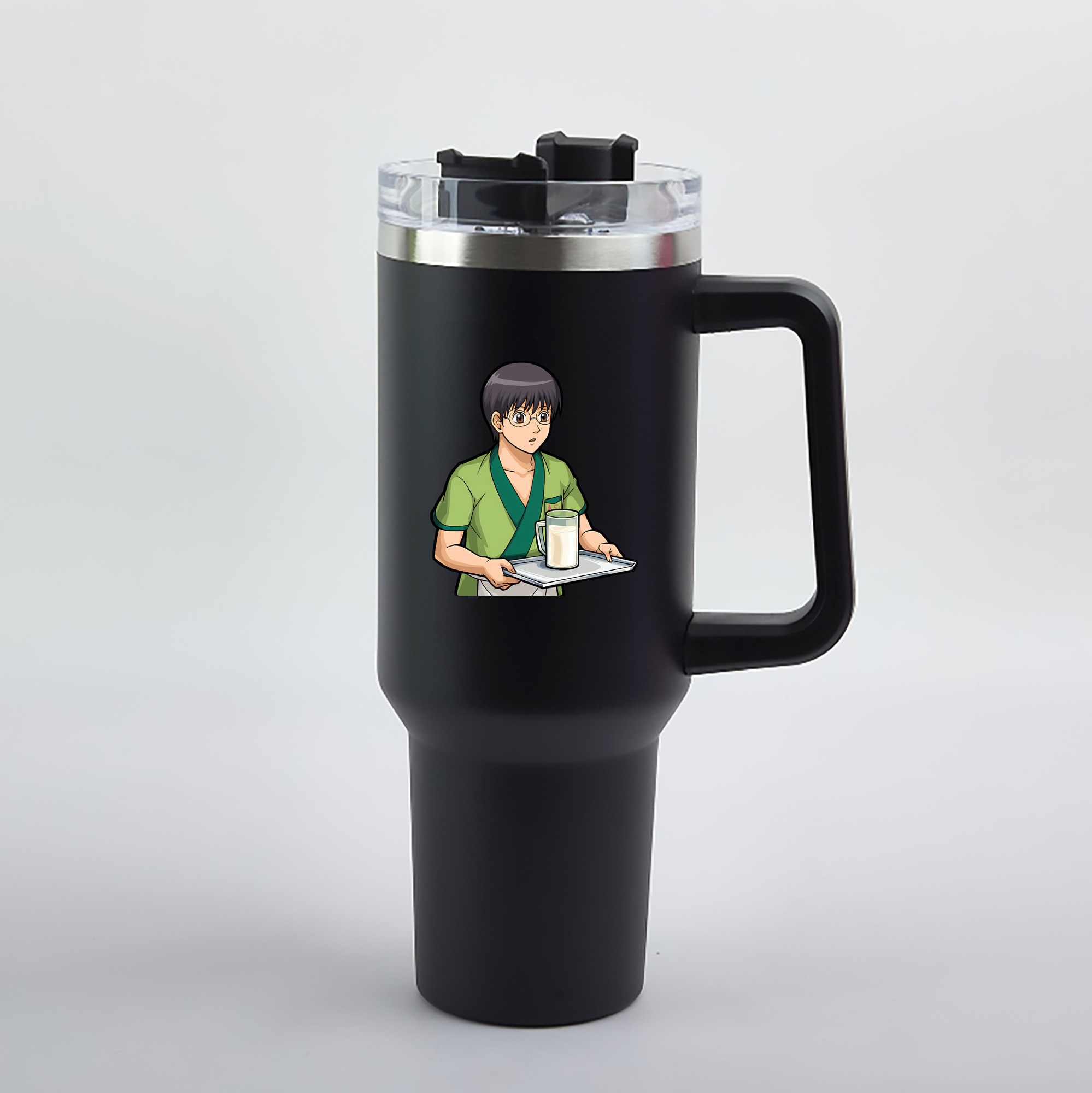 （画像用） ぎんたま 坂田銀時（さかたぎんとき） 神楽 志村新八（しむら しんぱち） GINTAMA Sakata Gintoki Kagura Shimura Shinpachi 1200mL車用タンブラー（カラープリント）
