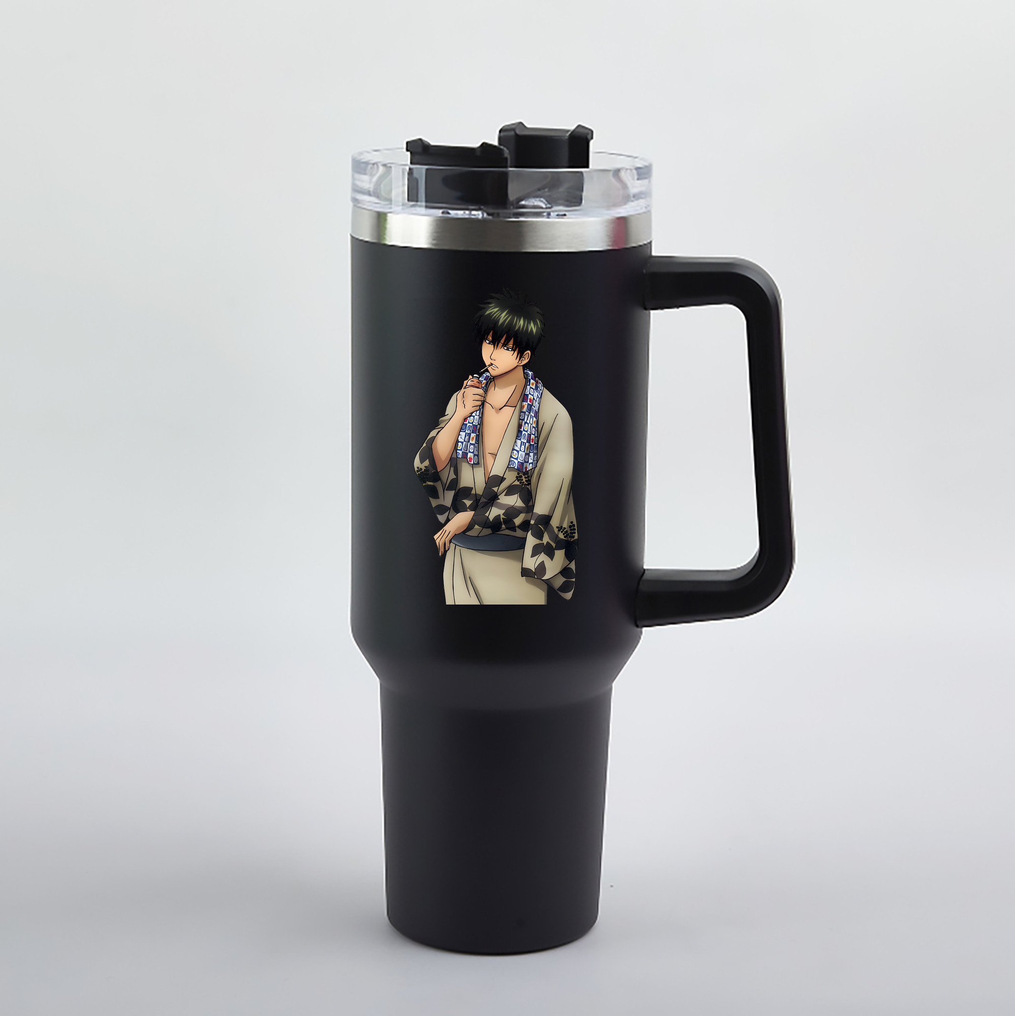 （画像用） ぎんたま 坂田銀時（さかたぎんとき） 神楽 志村新八（しむら しんぱち） GINTAMA Sakata Gintoki Kagura Shimura Shinpachi 1200mL車用タンブラー（カラープリント）