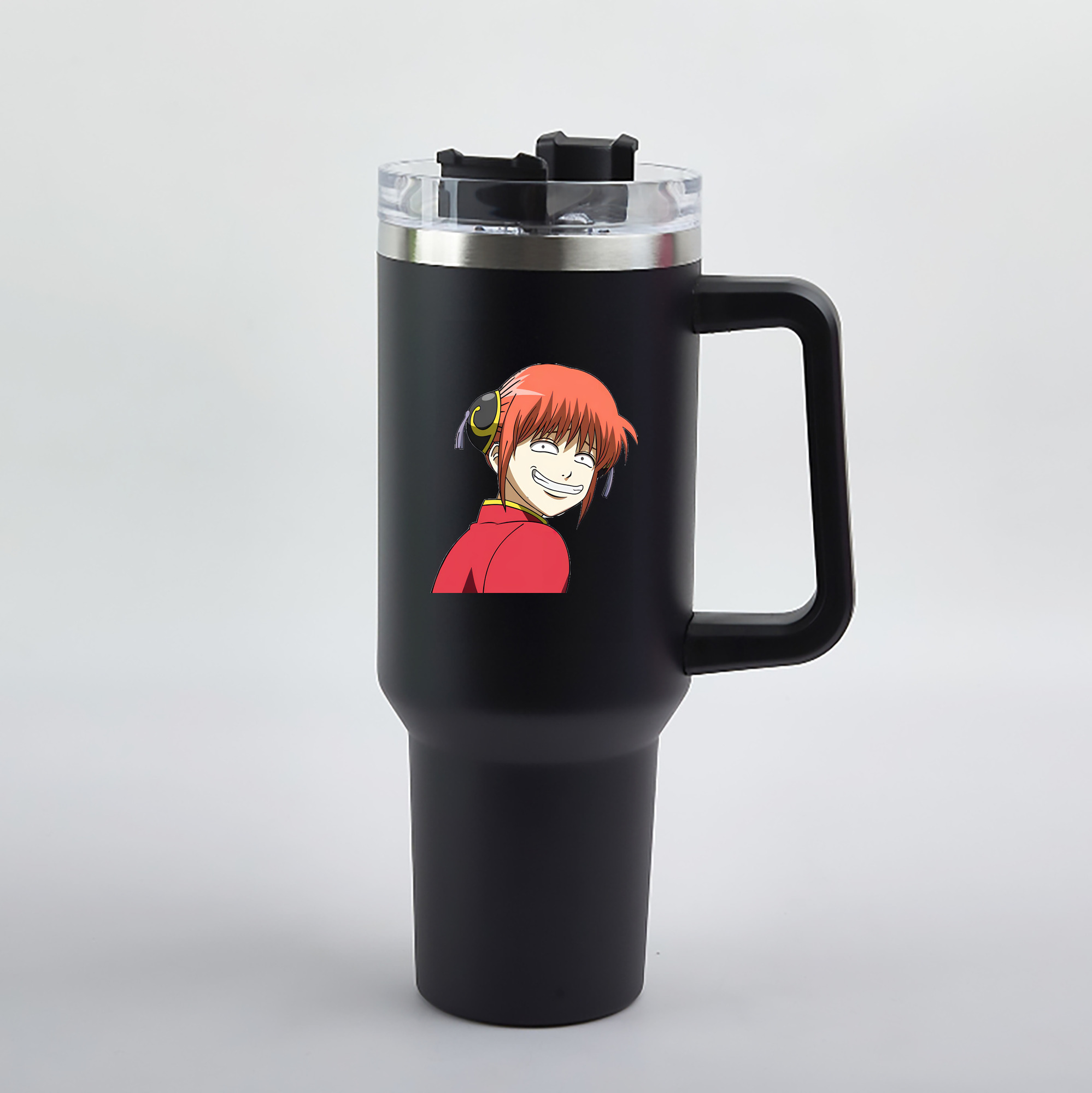 （画像用） ぎんたま 坂田銀時（さかたぎんとき） 神楽 志村新八（しむら しんぱち） GINTAMA Sakata Gintoki Kagura Shimura Shinpachi 1200mL車用タンブラー（カラープリント）