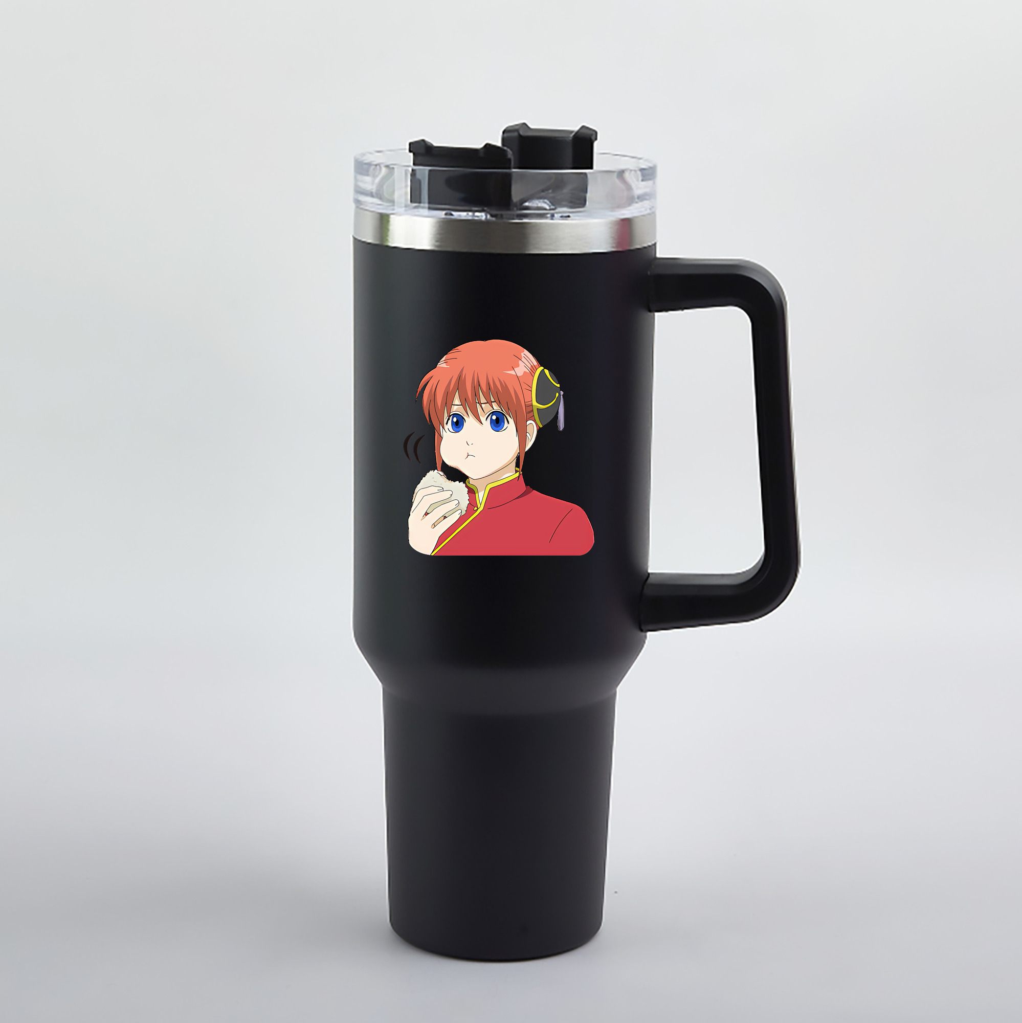 （画像用） ぎんたま 坂田銀時（さかたぎんとき） 神楽 志村新八（しむら しんぱち） GINTAMA Sakata Gintoki Kagura Shimura Shinpachi 1200mL車用タンブラー（カラープリント）