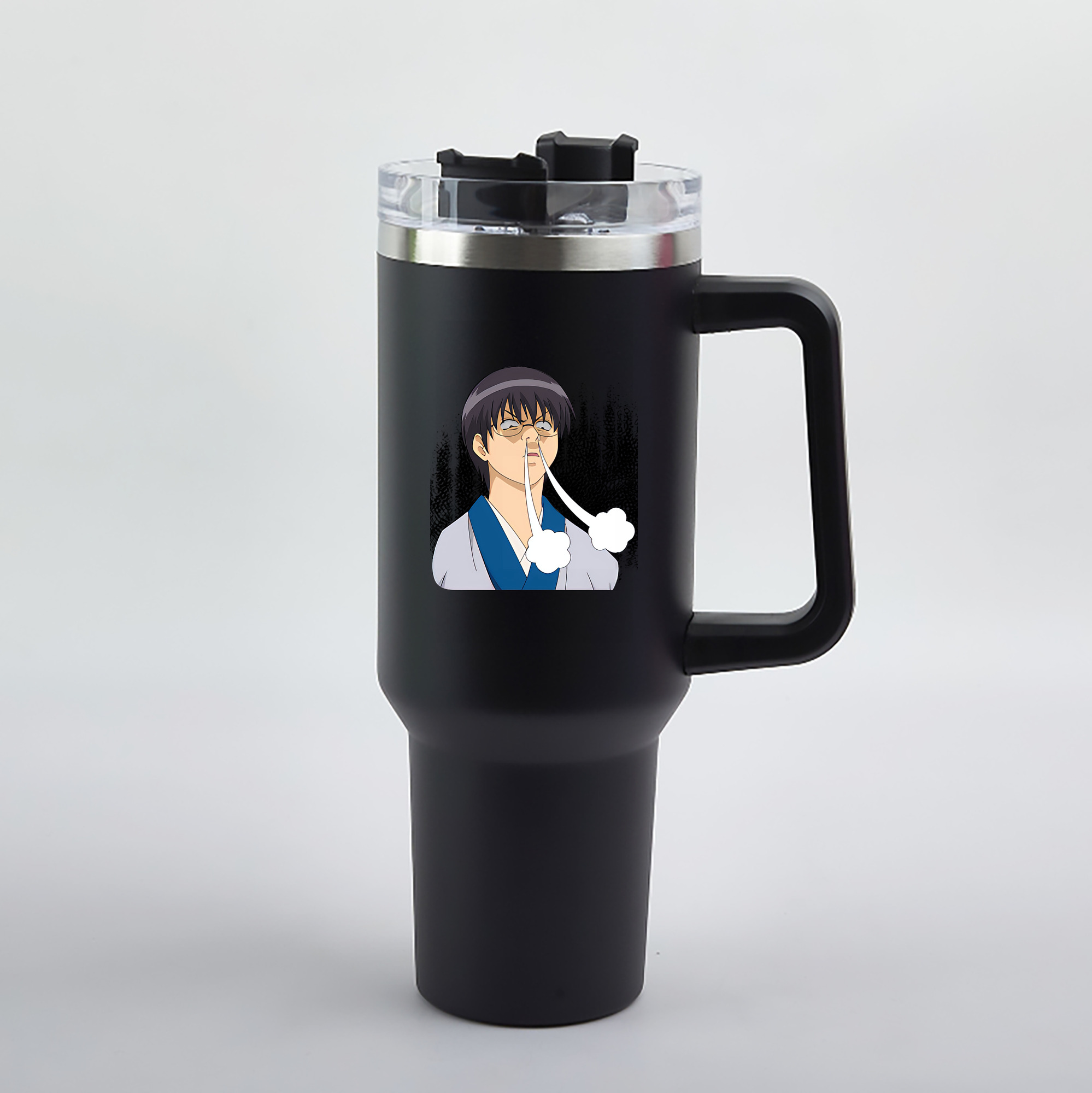 （画像用） ぎんたま 坂田銀時（さかたぎんとき） 神楽 志村新八（しむら しんぱち） GINTAMA Sakata Gintoki Kagura Shimura Shinpachi 1200mL車用タンブラー（カラープリント）