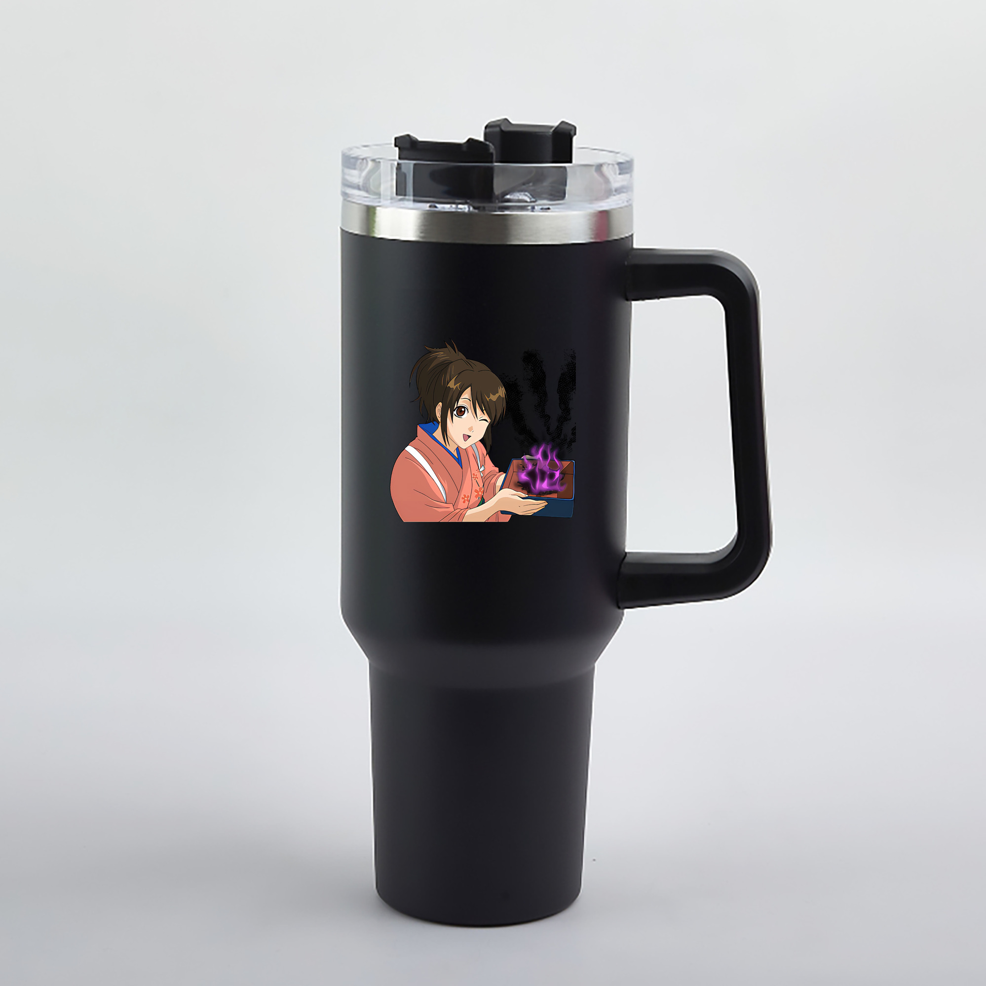 （画像用） ぎんたま 坂田銀時（さかたぎんとき） 神楽 志村新八（しむら しんぱち） GINTAMA Sakata Gintoki Kagura Shimura Shinpachi 1200mL車用タンブラー（カラープリント）