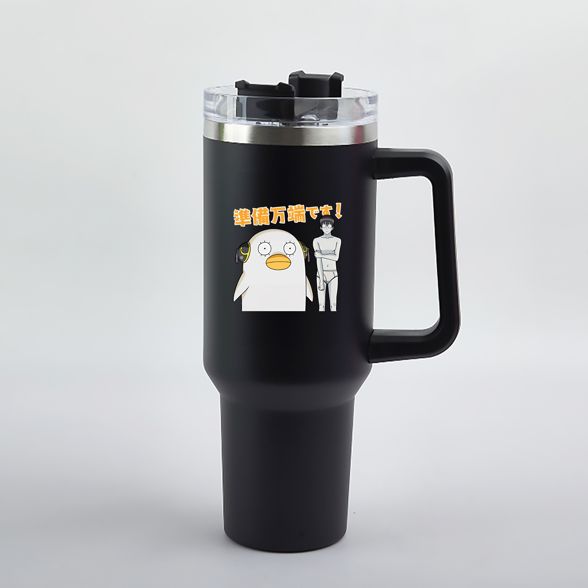 （画像用） ぎんたま 坂田銀時（さかたぎんとき） 神楽 志村新八（しむら しんぱち） GINTAMA Sakata Gintoki Kagura Shimura Shinpachi 1200mL車用タンブラー（カラープリント）