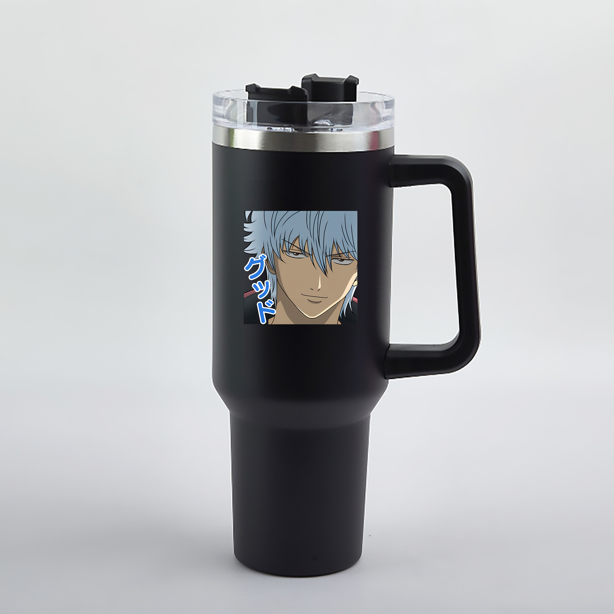（画像用） ぎんたま 坂田銀時（さかたぎんとき） 神楽 志村新八（しむら しんぱち） GINTAMA Sakata Gintoki Kagura Shimura Shinpachi 1200mL車用タンブラー（カラープリント）