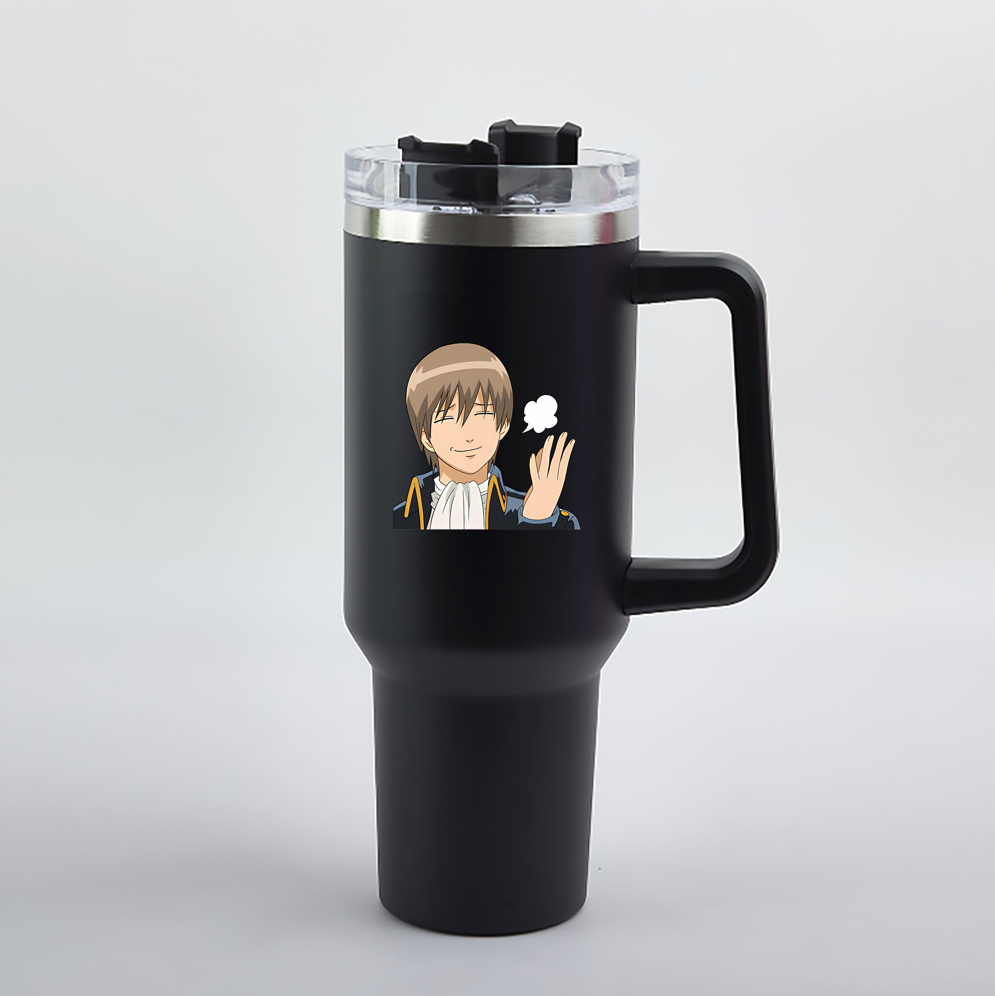 （画像用） ぎんたま 坂田銀時（さかたぎんとき） 神楽 志村新八（しむら しんぱち） GINTAMA Sakata Gintoki Kagura Shimura Shinpachi 1200mL車用タンブラー（カラープリント）