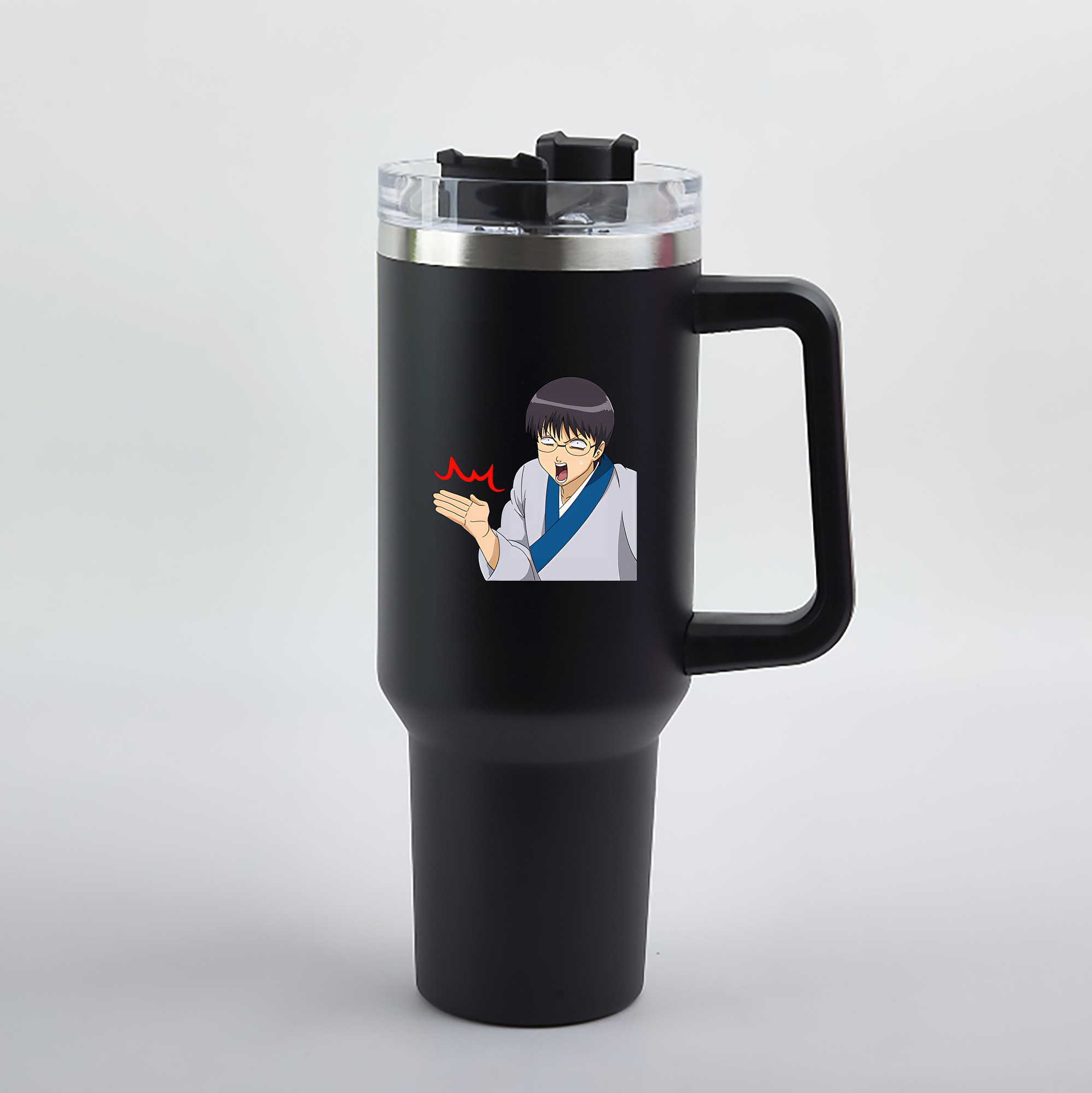 （画像用） ぎんたま 坂田銀時（さかたぎんとき） 神楽 志村新八（しむら しんぱち） GINTAMA Sakata Gintoki Kagura Shimura Shinpachi 1200mL車用タンブラー（カラープリント）