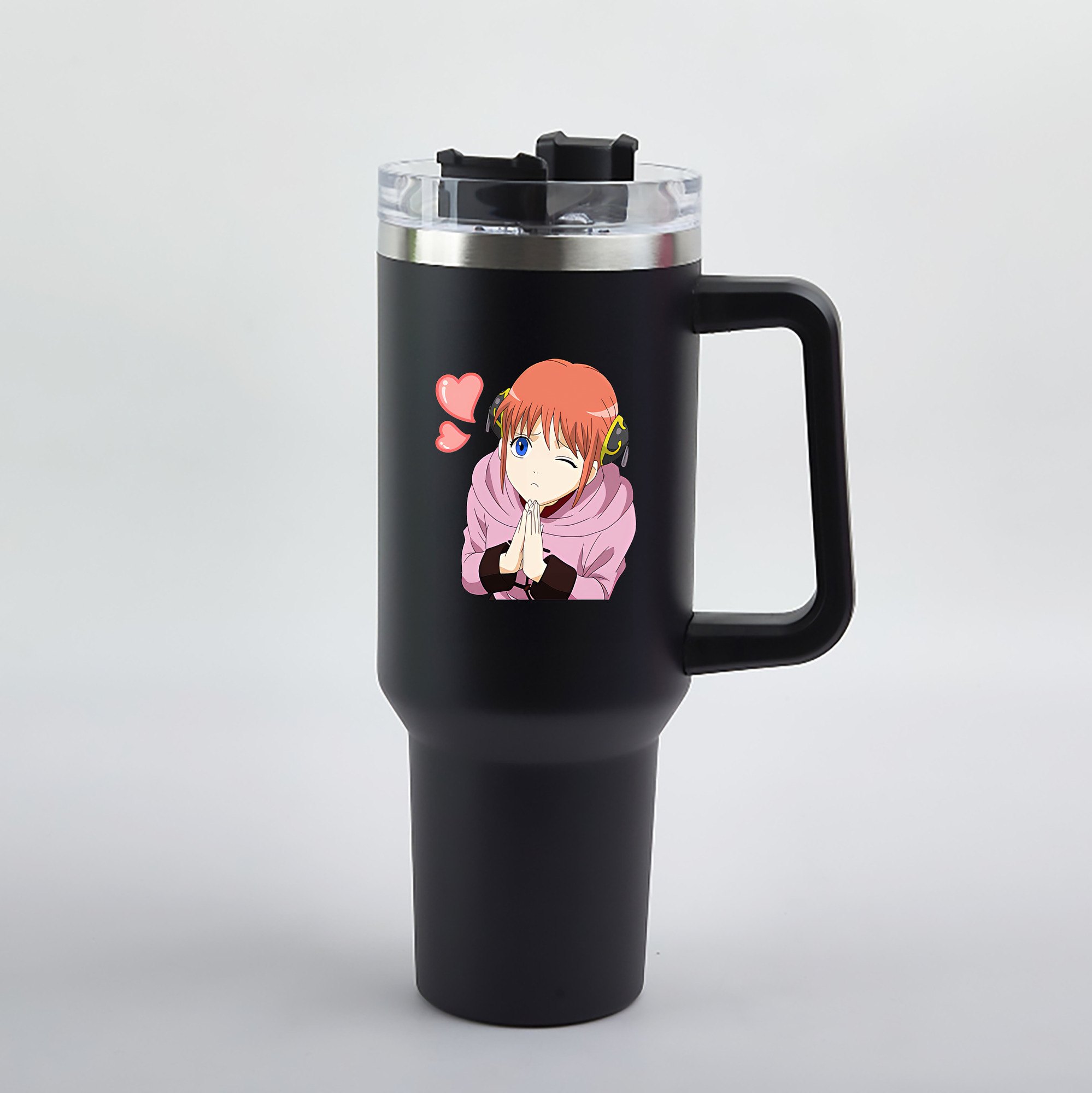 （画像用） ぎんたま 坂田銀時（さかたぎんとき） 神楽 志村新八（しむら しんぱち） GINTAMA Sakata Gintoki Kagura Shimura Shinpachi 1200mL車用タンブラー（カラープリント）
