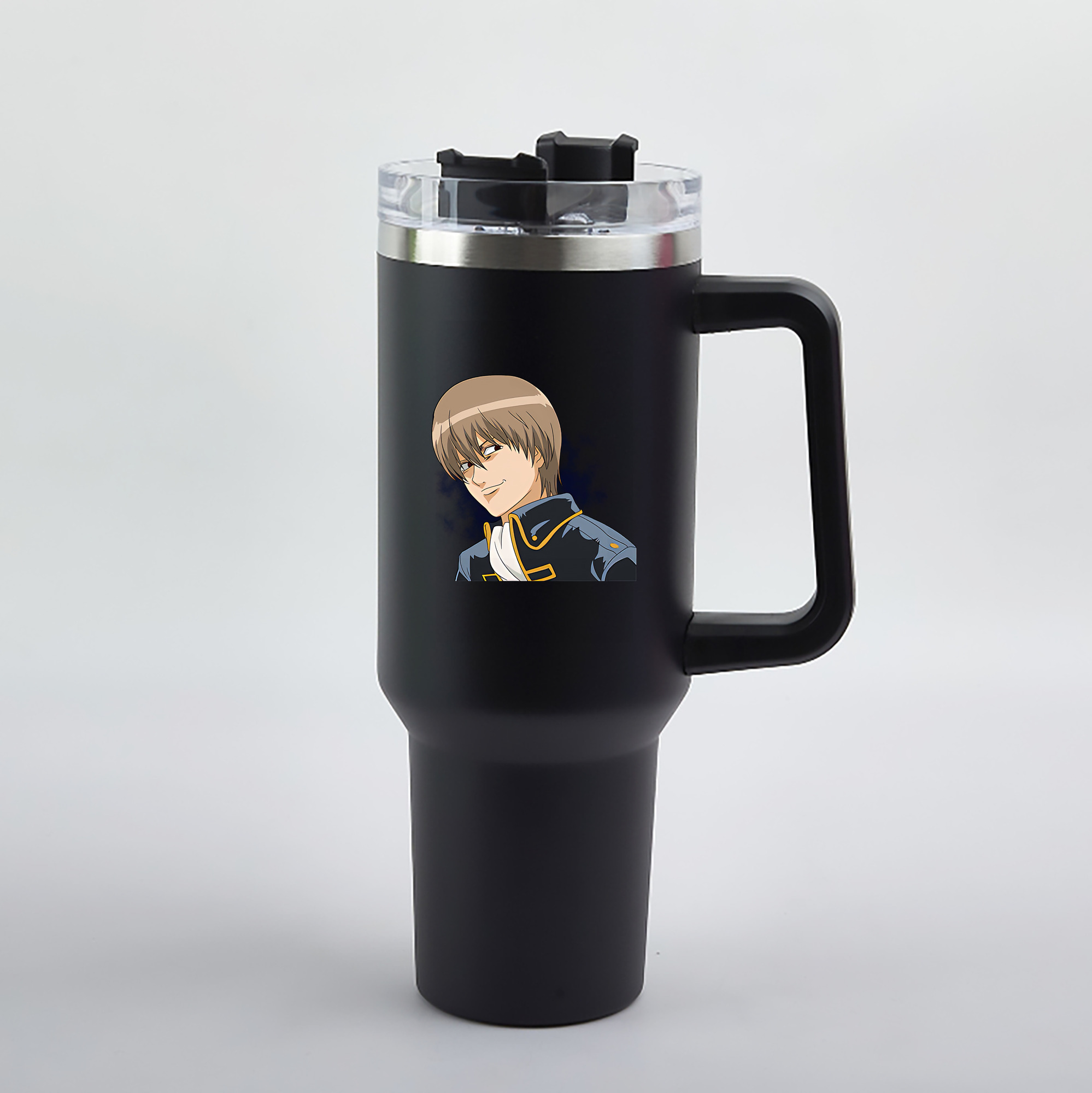 （画像用） ぎんたま 坂田銀時（さかたぎんとき） 神楽 志村新八（しむら しんぱち） GINTAMA Sakata Gintoki Kagura Shimura Shinpachi 1200mL車用タンブラー（カラープリント）