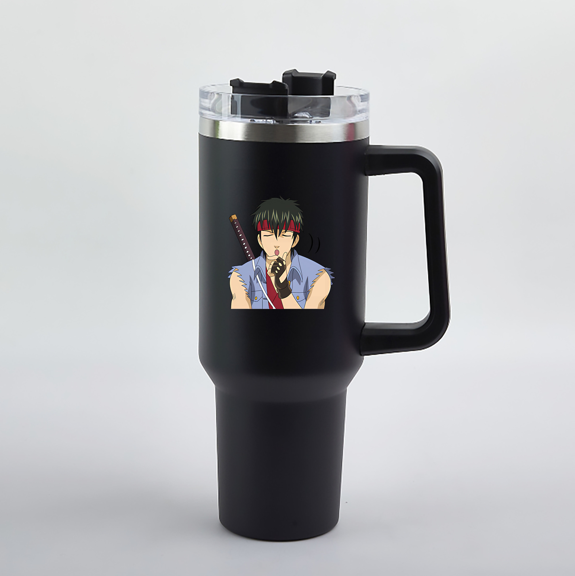 （画像用） ぎんたま 坂田銀時（さかたぎんとき） 神楽 志村新八（しむら しんぱち） GINTAMA Sakata Gintoki Kagura Shimura Shinpachi 1200mL車用タンブラー（カラープリント）