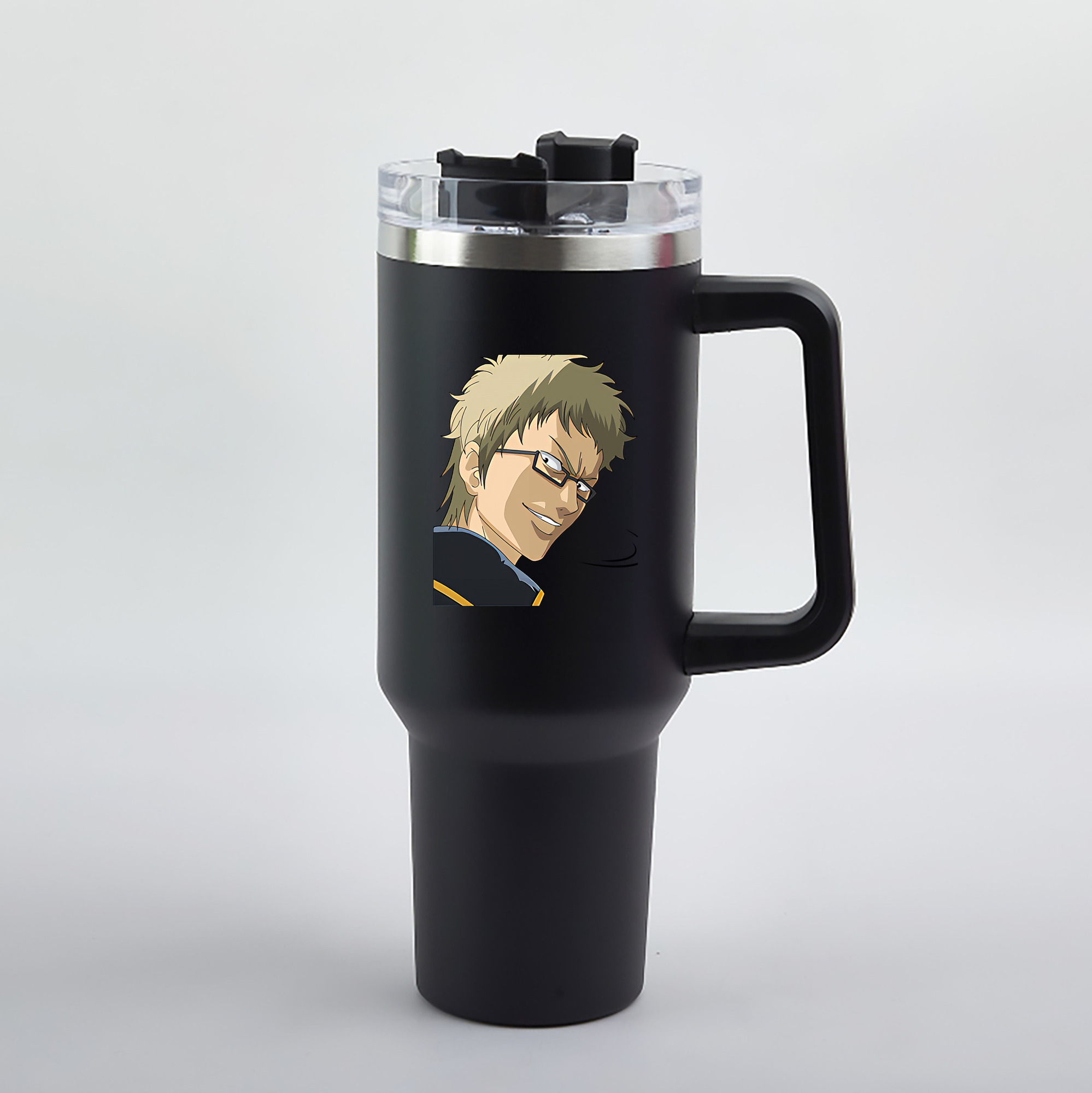 （画像用） ぎんたま 坂田銀時（さかたぎんとき） 神楽 志村新八（しむら しんぱち） GINTAMA Sakata Gintoki Kagura Shimura Shinpachi 1200mL車用タンブラー（カラープリント）