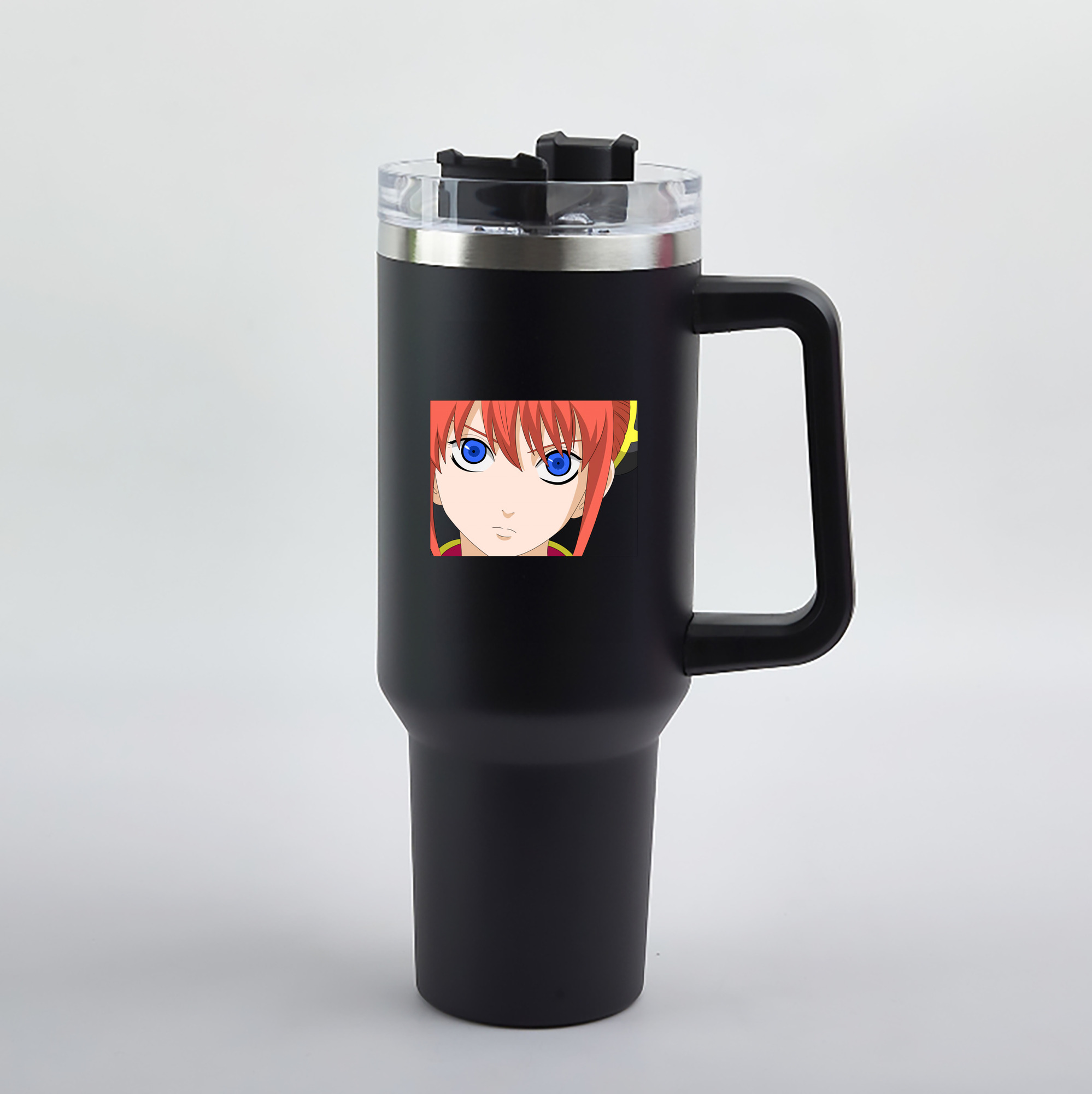 （画像用） ぎんたま 坂田銀時（さかたぎんとき） 神楽 志村新八（しむら しんぱち） GINTAMA Sakata Gintoki Kagura Shimura Shinpachi 1200mL車用タンブラー（カラープリント）