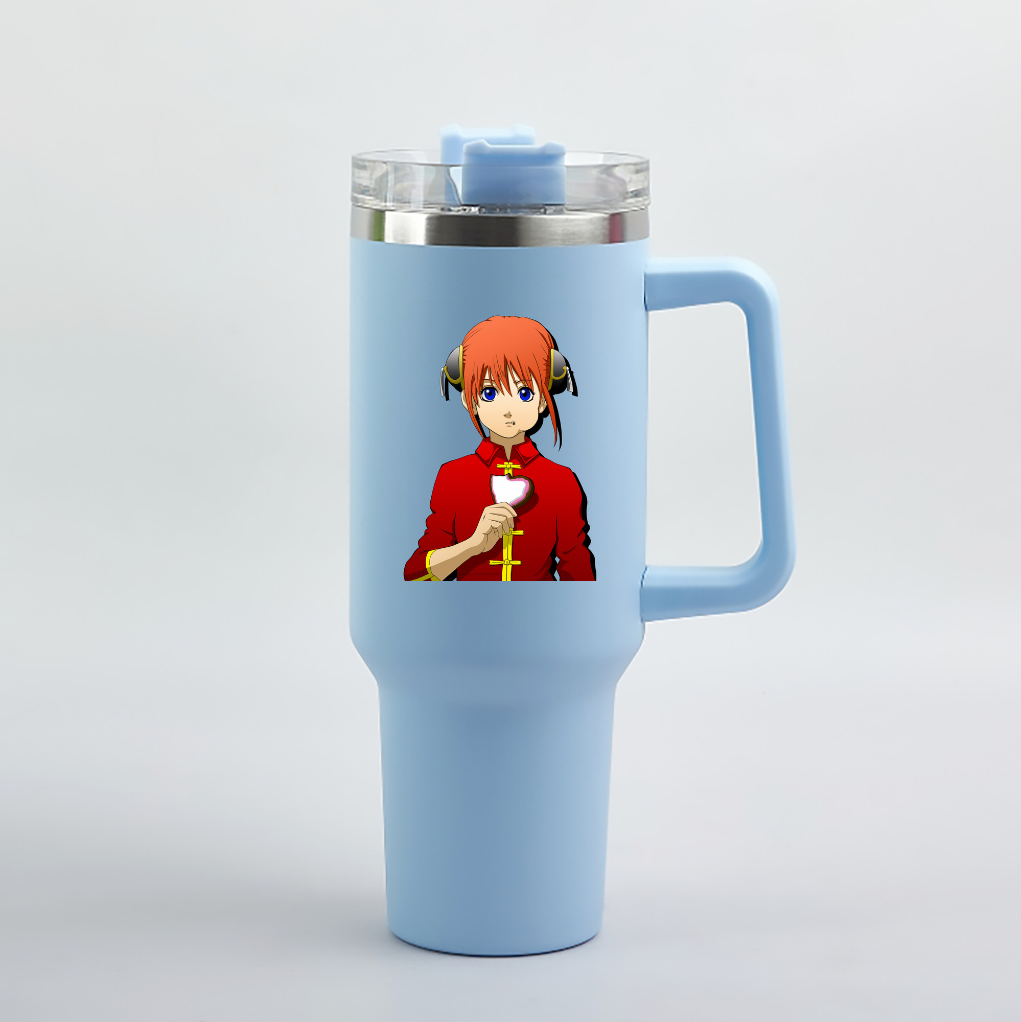 （画像用） ぎんたま 坂田銀時（さかたぎんとき） 神楽 志村新八（しむら しんぱち） GINTAMA Sakata Gintoki Kagura Shimura Shinpachi 1200mL車用タンブラー（カラープリント）