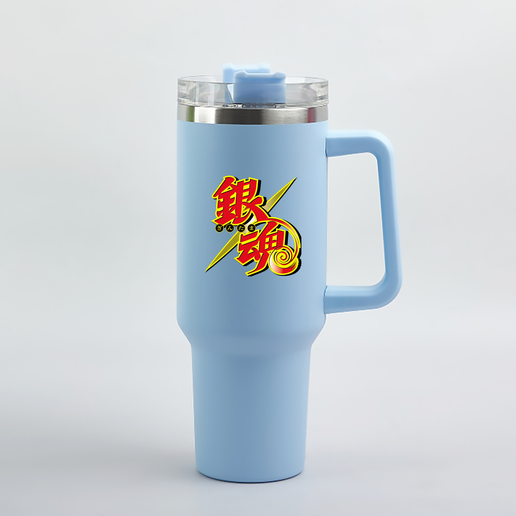 （画像用） ぎんたま 坂田銀時（さかたぎんとき） 神楽 志村新八（しむら しんぱち） GINTAMA Sakata Gintoki Kagura Shimura Shinpachi 1200mL車用タンブラー（カラープリント）