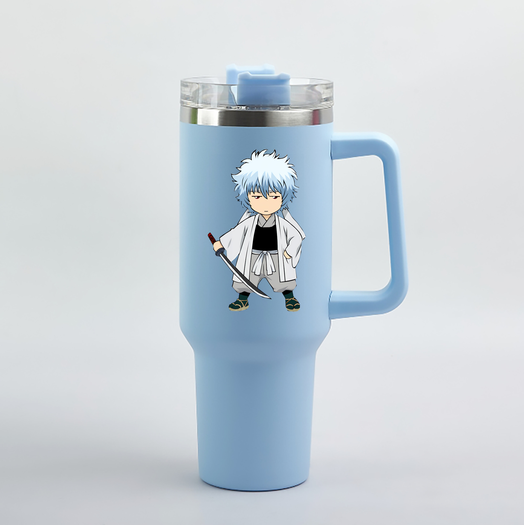 （画像用） ぎんたま 坂田銀時（さかたぎんとき） 神楽 志村新八（しむら しんぱち） GINTAMA Sakata Gintoki Kagura Shimura Shinpachi 1200mL車用タンブラー（カラープリント）