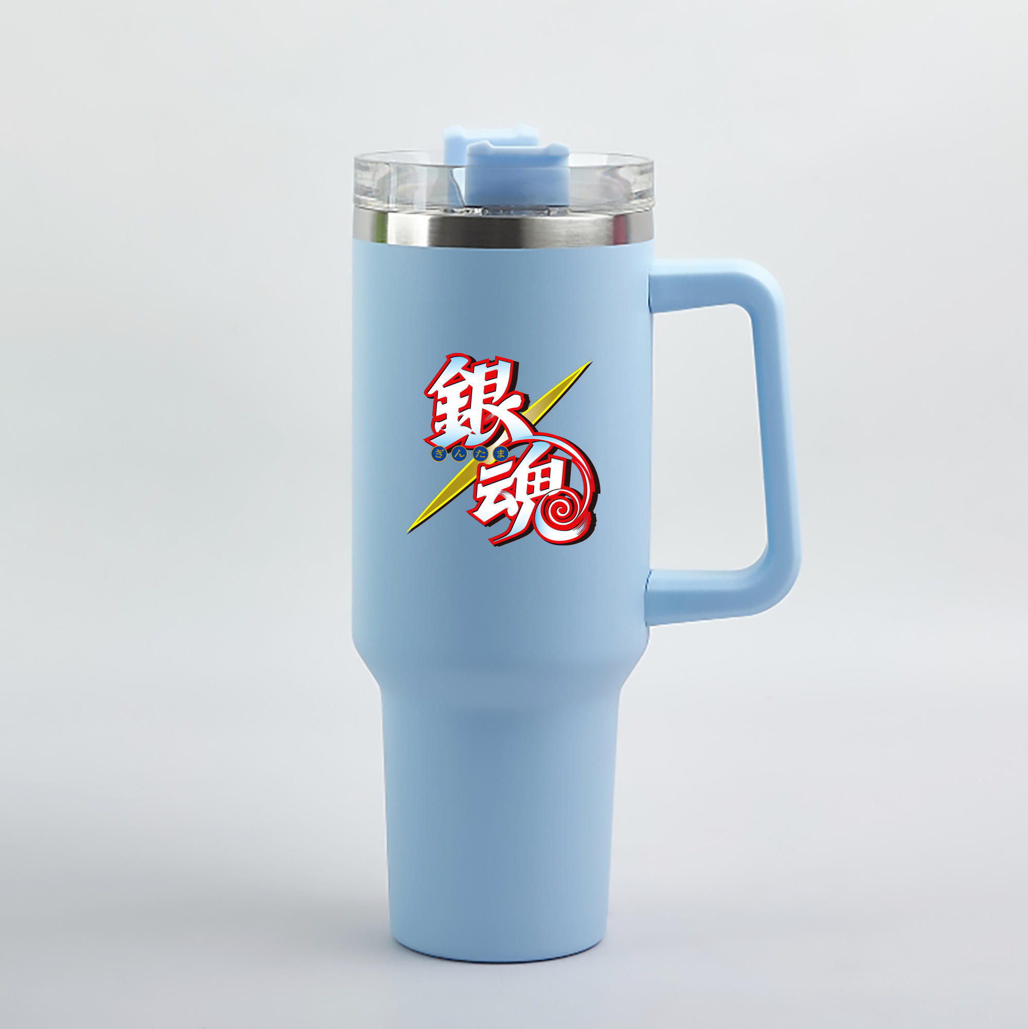 （画像用） ぎんたま 坂田銀時（さかたぎんとき） 神楽 志村新八（しむら しんぱち） GINTAMA Sakata Gintoki Kagura Shimura Shinpachi 1200mL車用タンブラー（カラープリント）