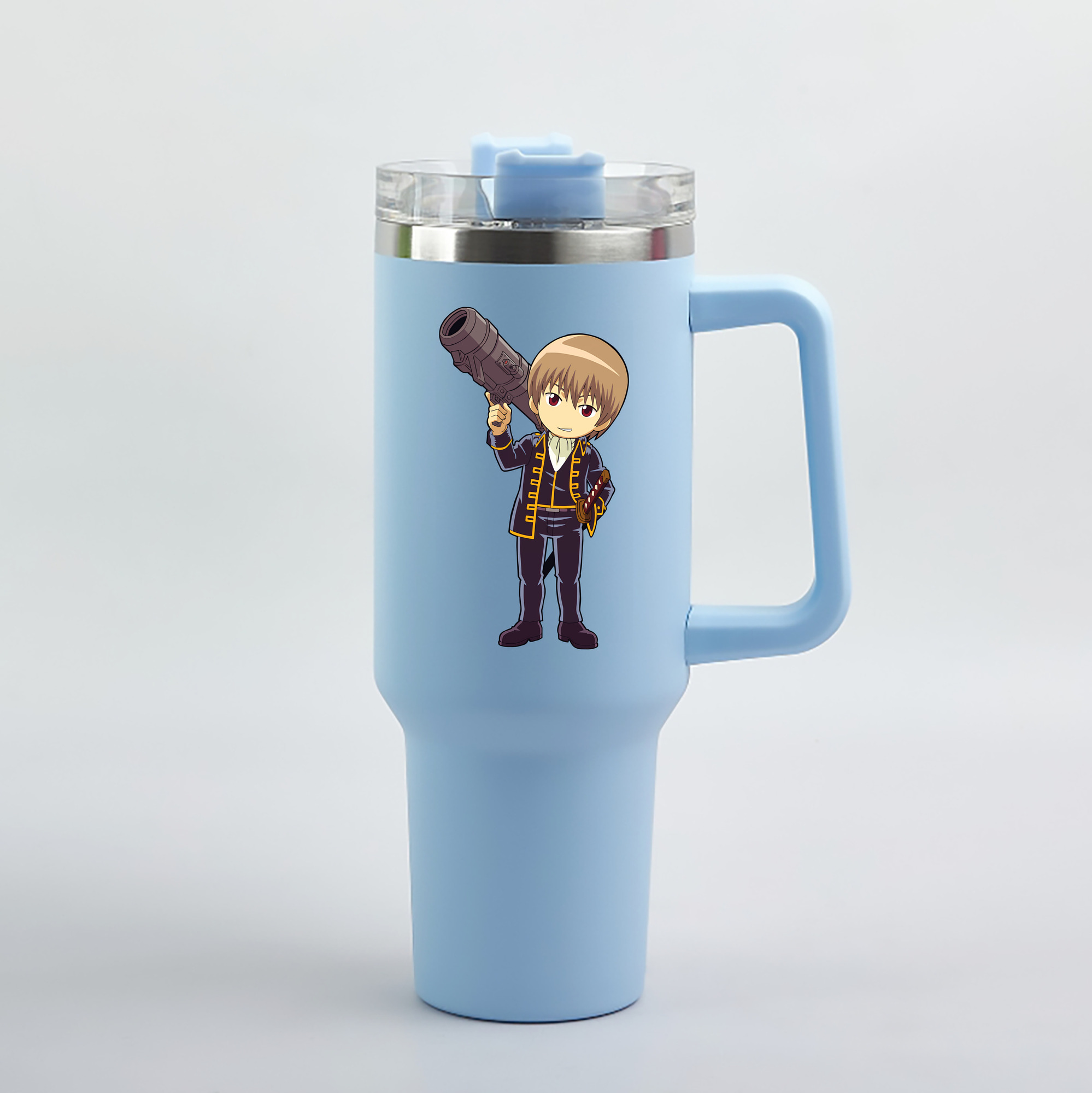 （画像用） ぎんたま 坂田銀時（さかたぎんとき） 神楽 志村新八（しむら しんぱち） GINTAMA Sakata Gintoki Kagura Shimura Shinpachi 1200mL車用タンブラー（カラープリント）