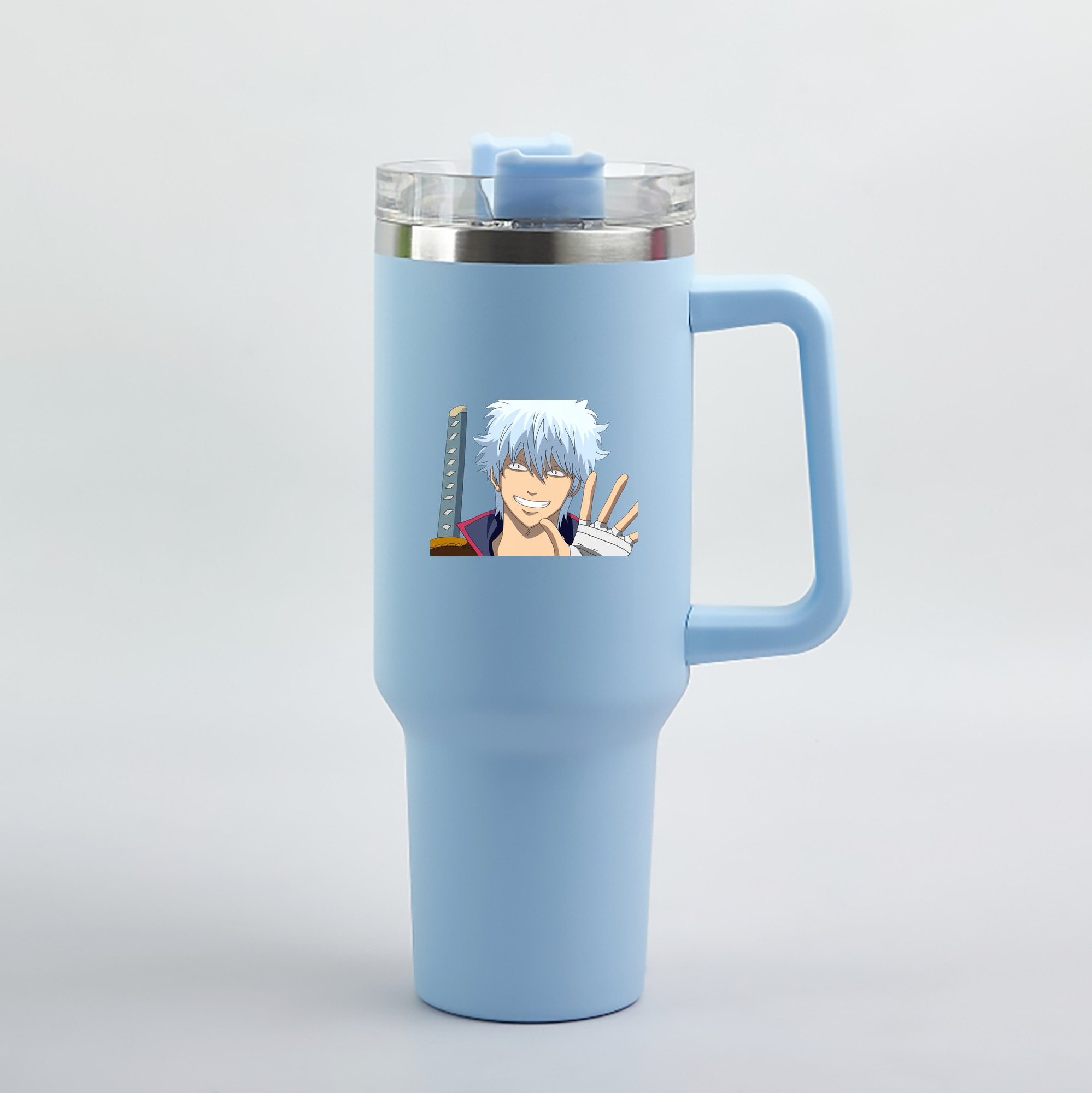 （画像用） ぎんたま 坂田銀時（さかたぎんとき） 神楽 志村新八（しむら しんぱち） GINTAMA Sakata Gintoki Kagura Shimura Shinpachi 1200mL車用タンブラー（カラープリント）