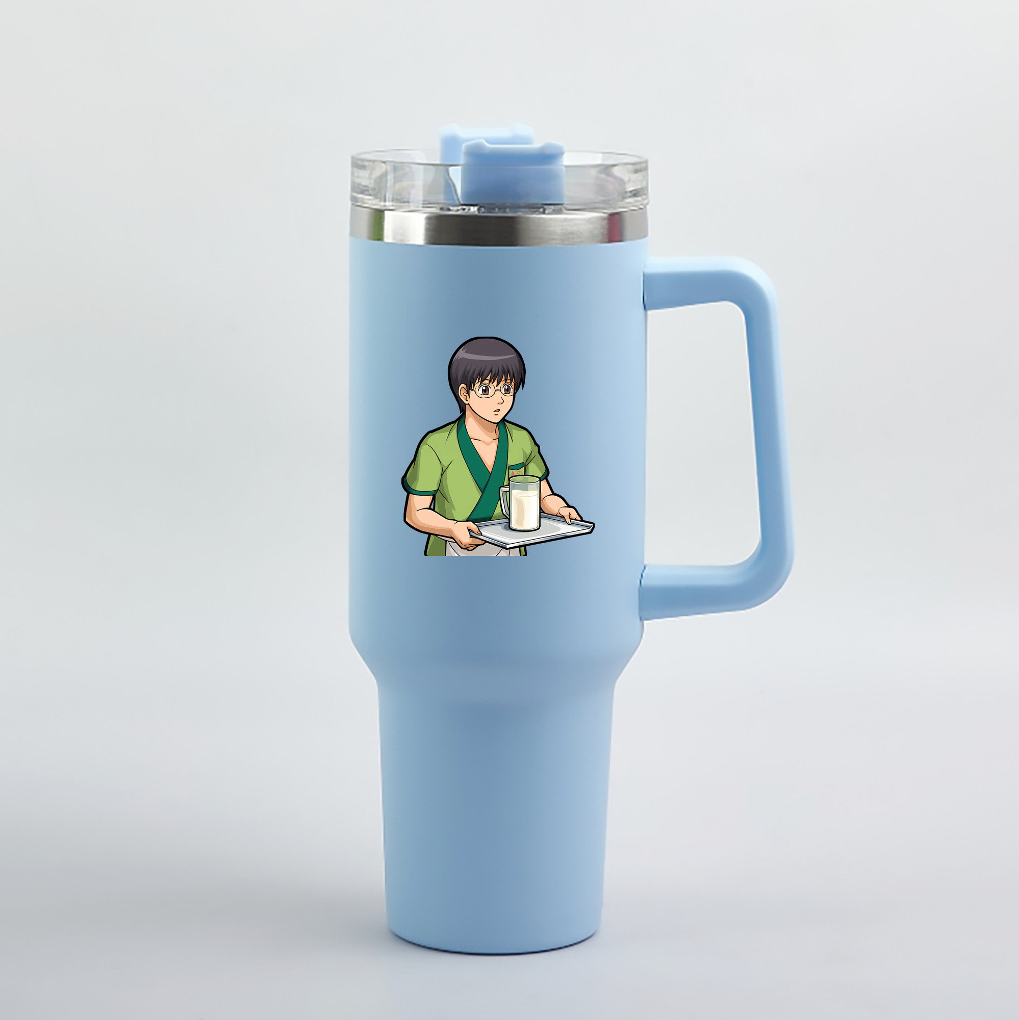 （画像用） ぎんたま 坂田銀時（さかたぎんとき） 神楽 志村新八（しむら しんぱち） GINTAMA Sakata Gintoki Kagura Shimura Shinpachi 1200mL車用タンブラー（カラープリント）