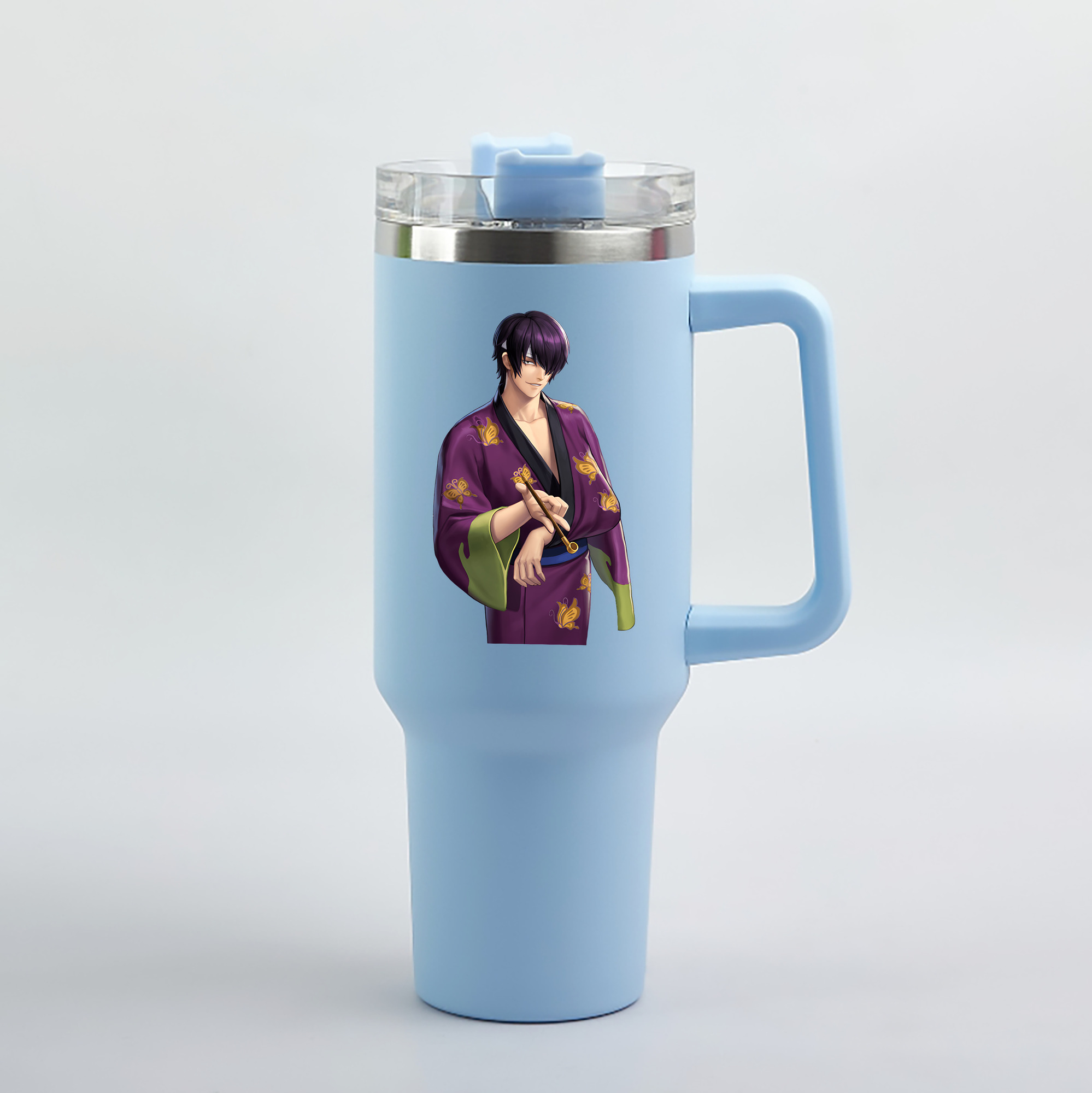 （画像用） ぎんたま 坂田銀時（さかたぎんとき） 神楽 志村新八（しむら しんぱち） GINTAMA Sakata Gintoki Kagura Shimura Shinpachi 1200mL車用タンブラー（カラープリント）