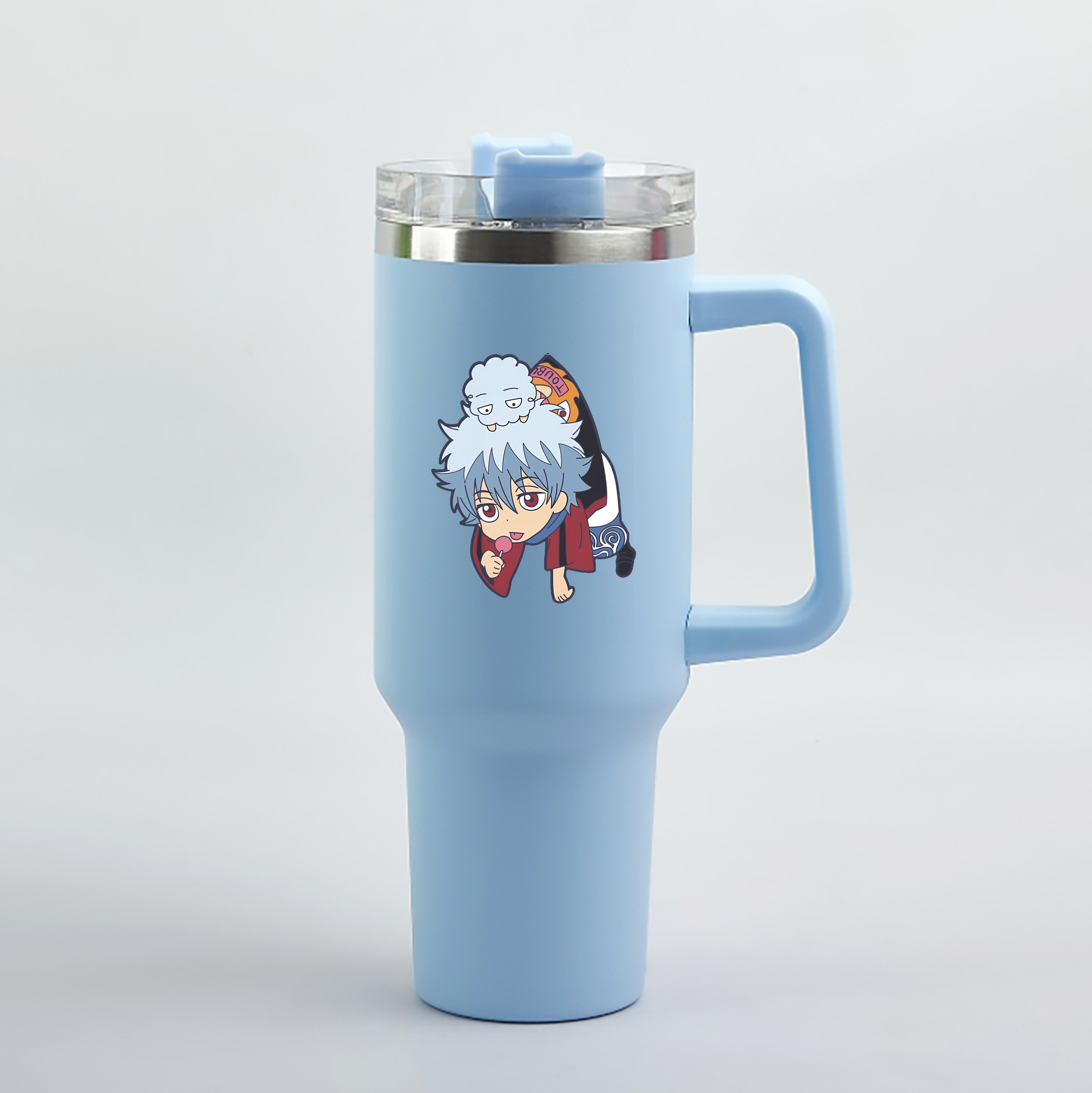（画像用） ぎんたま 坂田銀時（さかたぎんとき） 神楽 志村新八（しむら しんぱち） GINTAMA Sakata Gintoki Kagura Shimura Shinpachi 1200mL車用タンブラー（カラープリント）