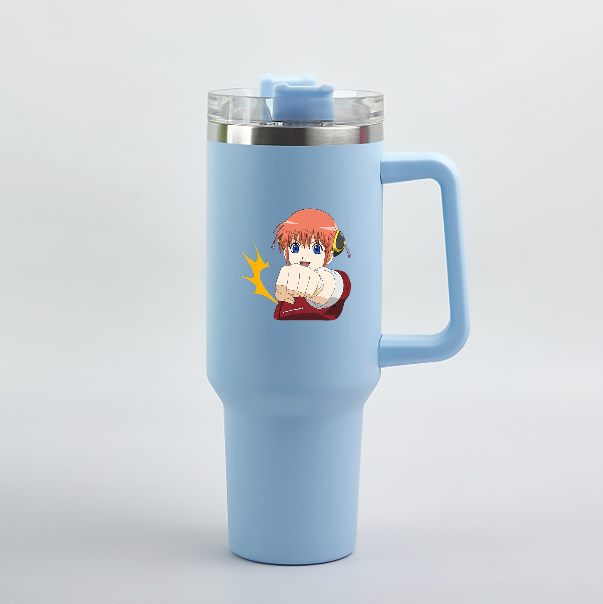 （画像用） ぎんたま 坂田銀時（さかたぎんとき） 神楽 志村新八（しむら しんぱち） GINTAMA Sakata Gintoki Kagura Shimura Shinpachi 1200mL車用タンブラー（カラープリント）