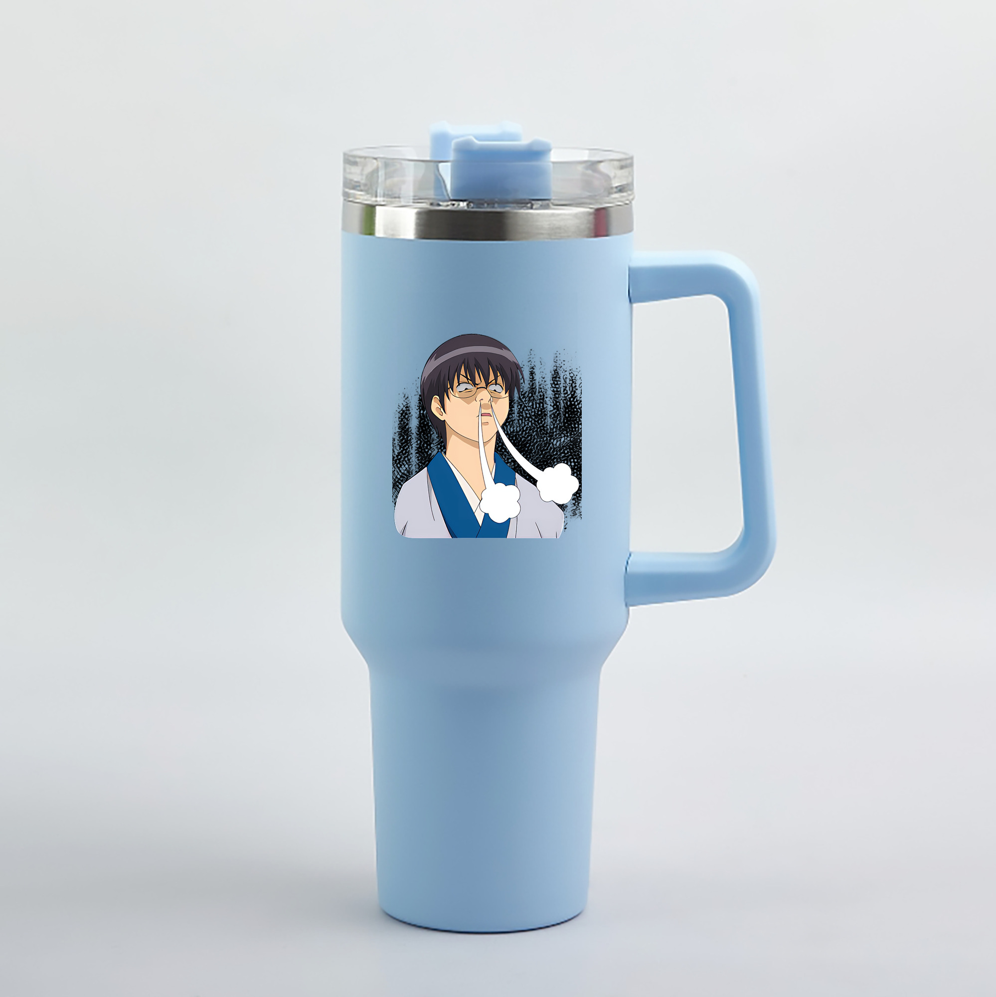 （画像用） ぎんたま 坂田銀時（さかたぎんとき） 神楽 志村新八（しむら しんぱち） GINTAMA Sakata Gintoki Kagura Shimura Shinpachi 1200mL車用タンブラー（カラープリント）
