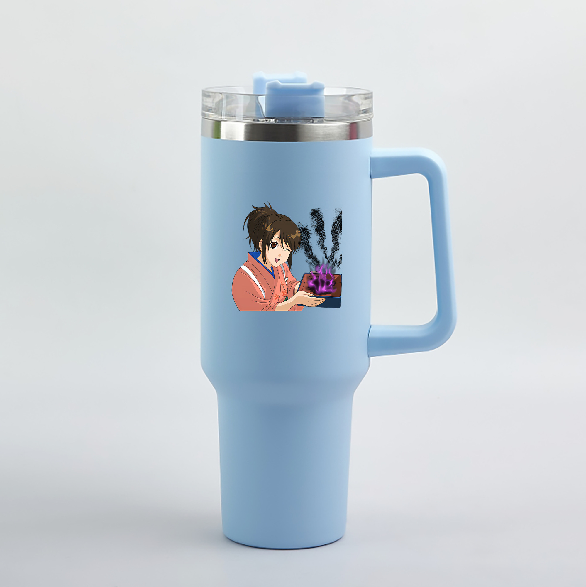 （画像用） ぎんたま 坂田銀時（さかたぎんとき） 神楽 志村新八（しむら しんぱち） GINTAMA Sakata Gintoki Kagura Shimura Shinpachi 1200mL車用タンブラー（カラープリント）