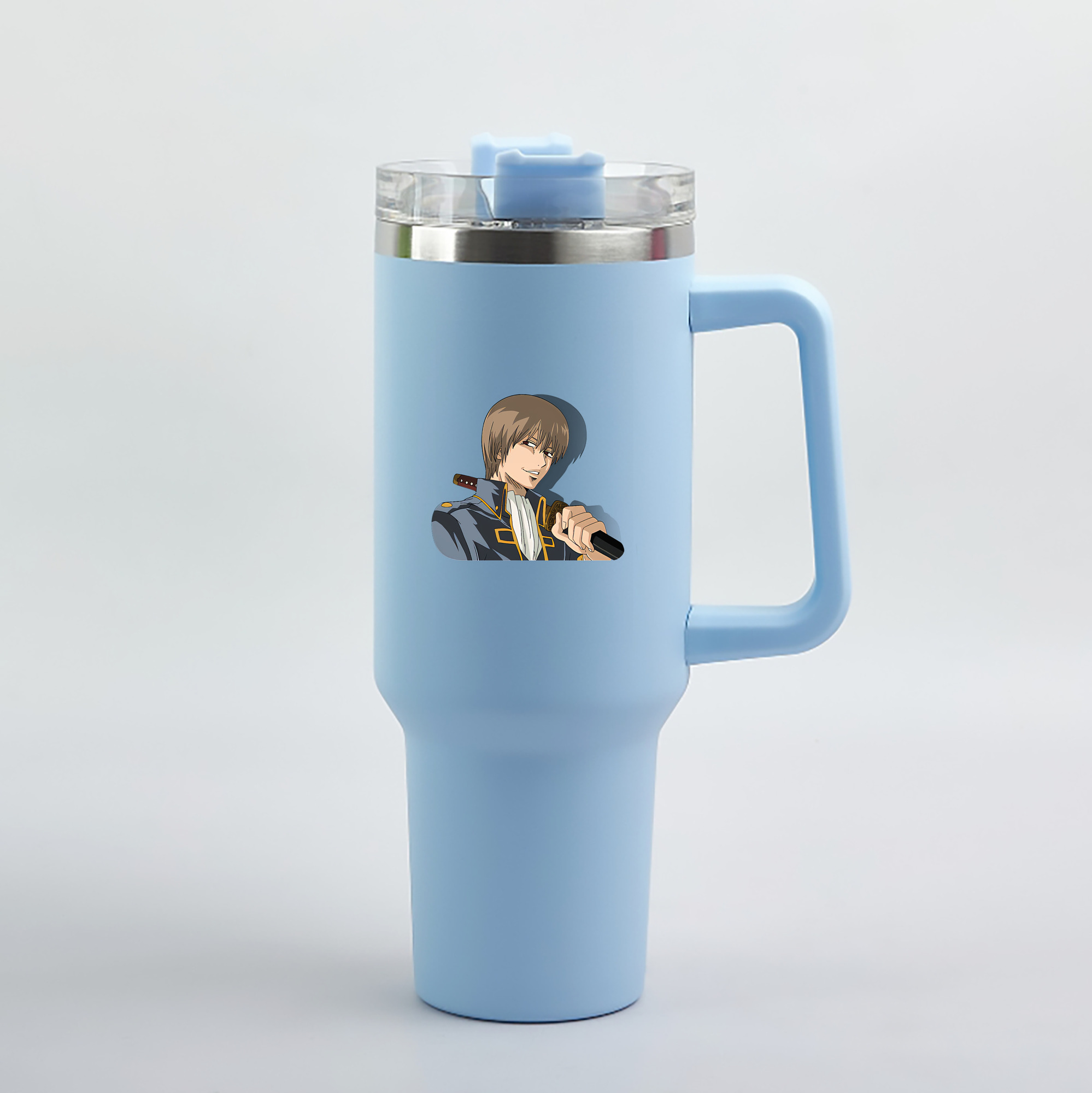 （画像用） ぎんたま 坂田銀時（さかたぎんとき） 神楽 志村新八（しむら しんぱち） GINTAMA Sakata Gintoki Kagura Shimura Shinpachi 1200mL車用タンブラー（カラープリント）