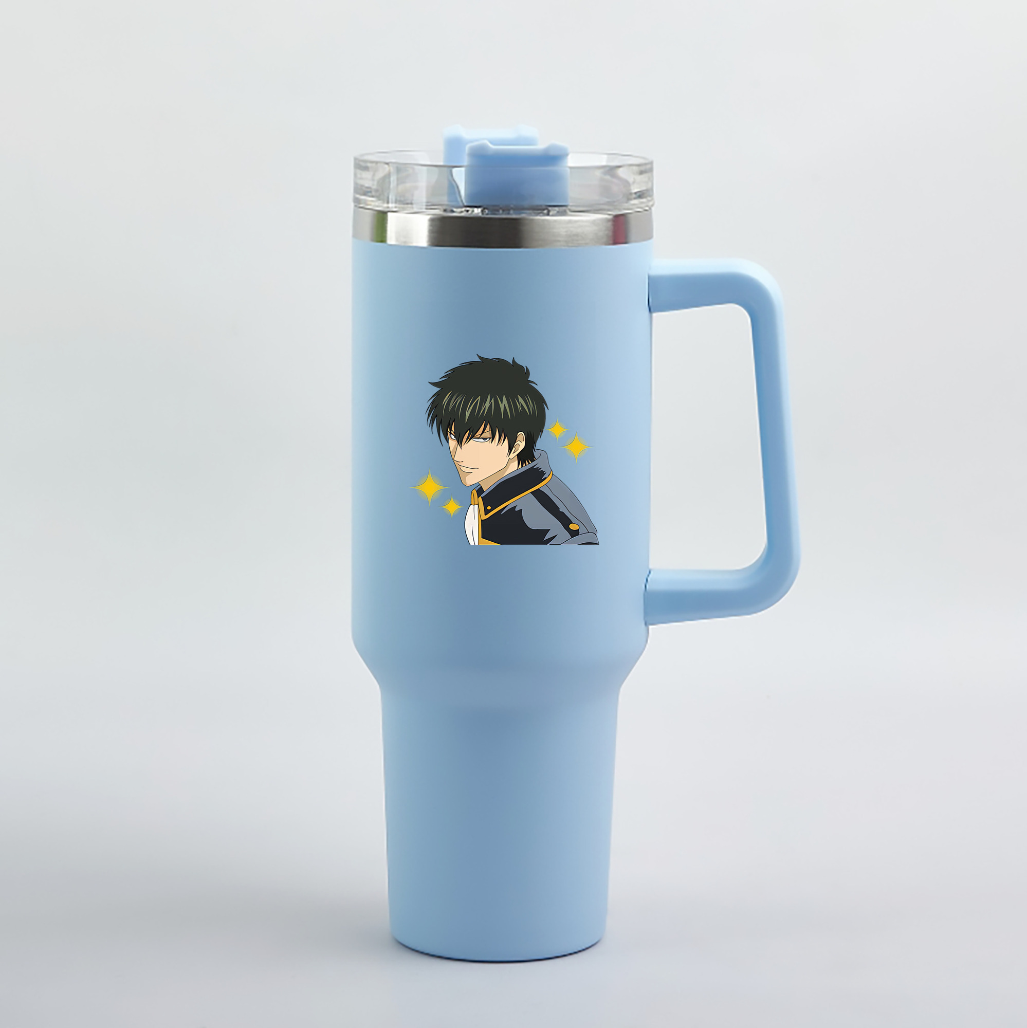 （画像用） ぎんたま 坂田銀時（さかたぎんとき） 神楽 志村新八（しむら しんぱち） GINTAMA Sakata Gintoki Kagura Shimura Shinpachi 1200mL車用タンブラー（カラープリント）