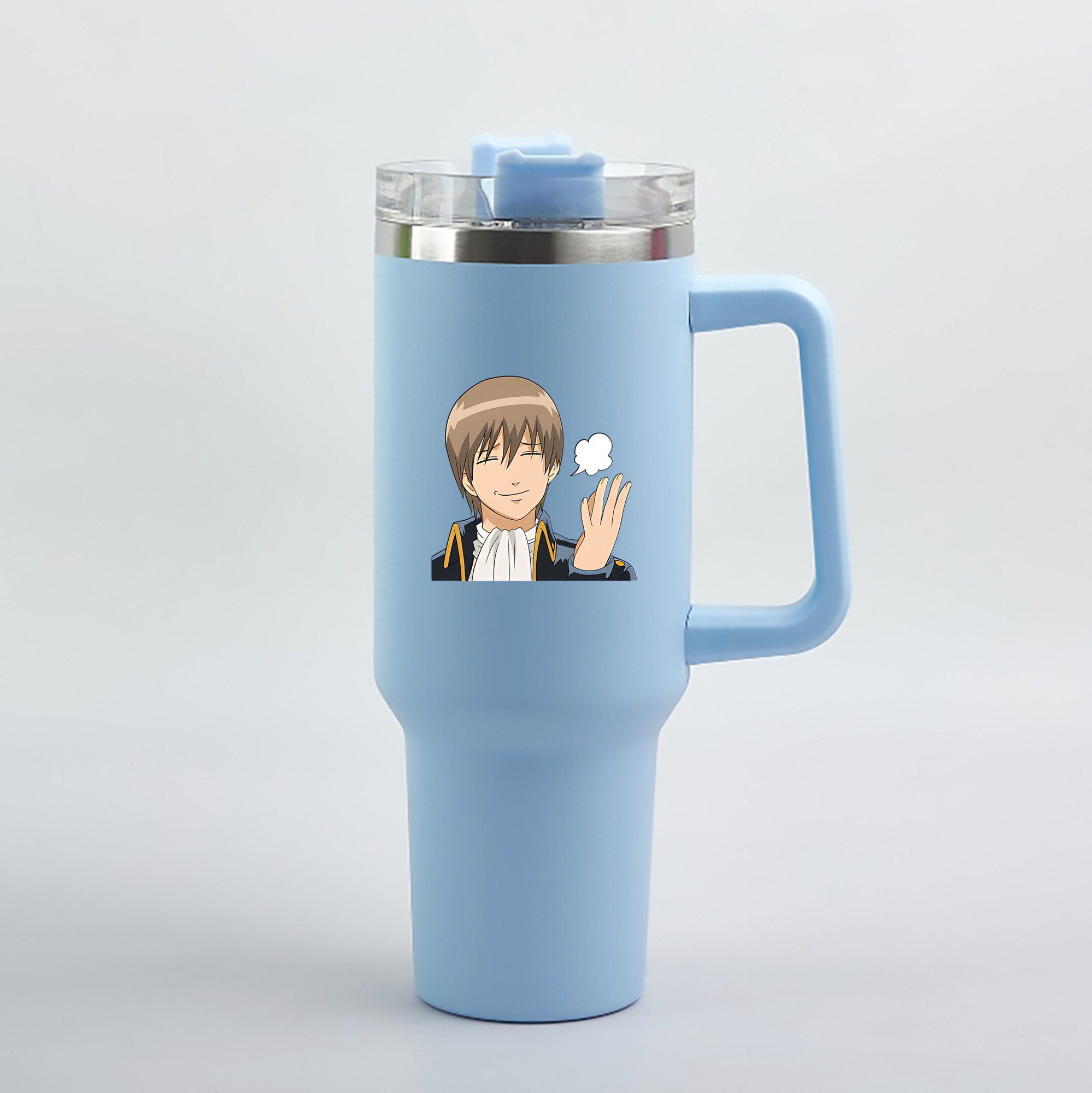 （画像用） ぎんたま 坂田銀時（さかたぎんとき） 神楽 志村新八（しむら しんぱち） GINTAMA Sakata Gintoki Kagura Shimura Shinpachi 1200mL車用タンブラー（カラープリント）