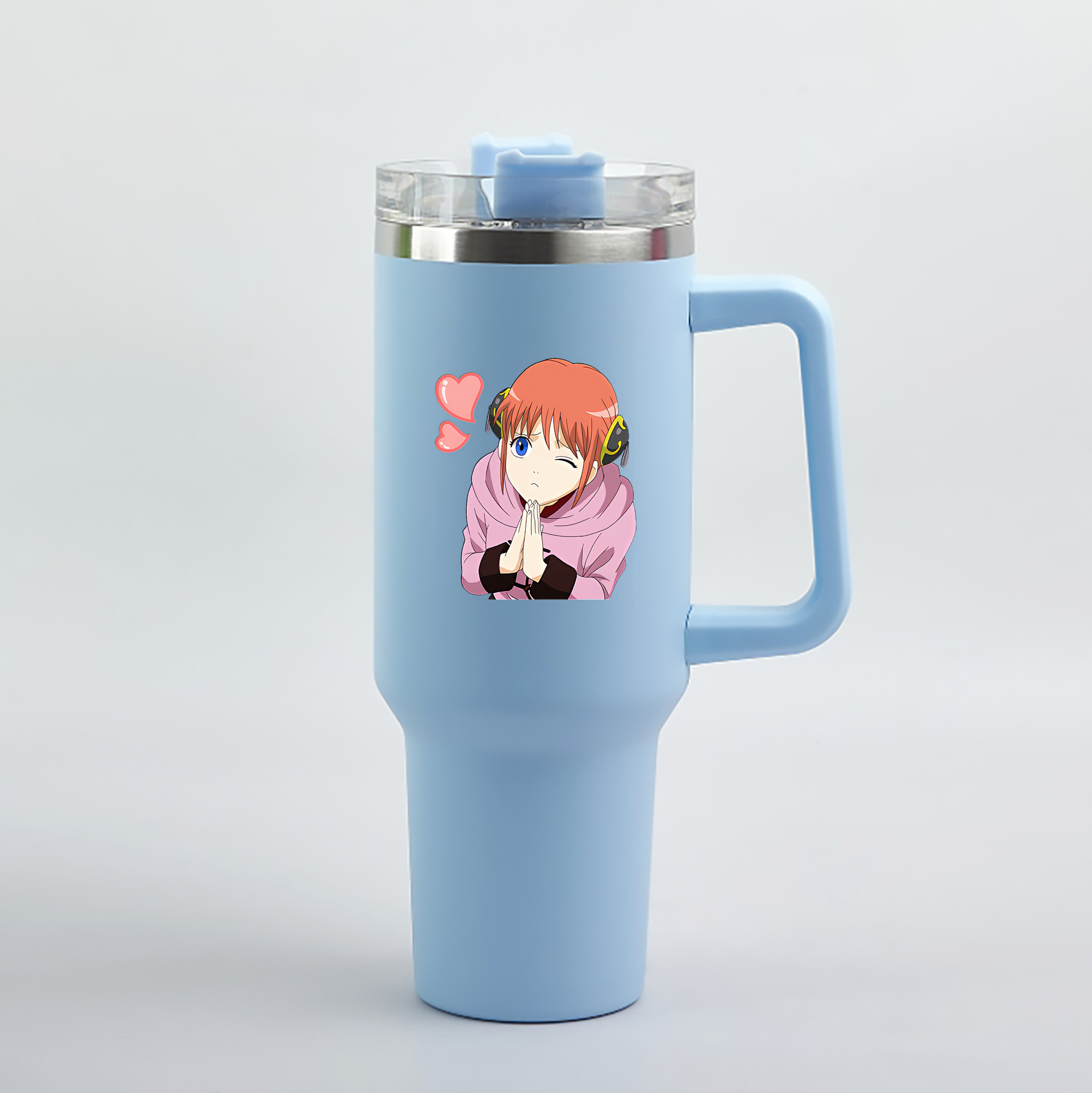 （画像用） ぎんたま 坂田銀時（さかたぎんとき） 神楽 志村新八（しむら しんぱち） GINTAMA Sakata Gintoki Kagura Shimura Shinpachi 1200mL車用タンブラー（カラープリント）
