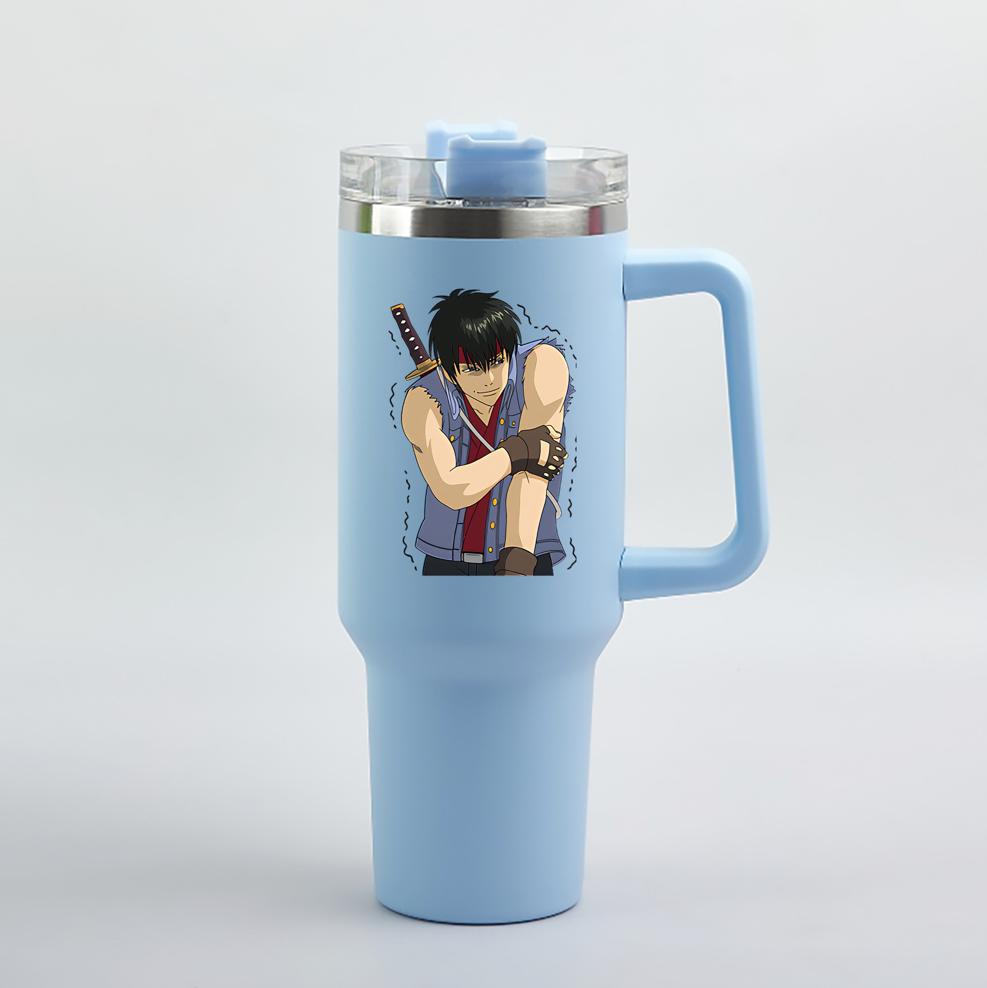 （画像用） ぎんたま 坂田銀時（さかたぎんとき） 神楽 志村新八（しむら しんぱち） GINTAMA Sakata Gintoki Kagura Shimura Shinpachi 1200mL車用タンブラー（カラープリント）