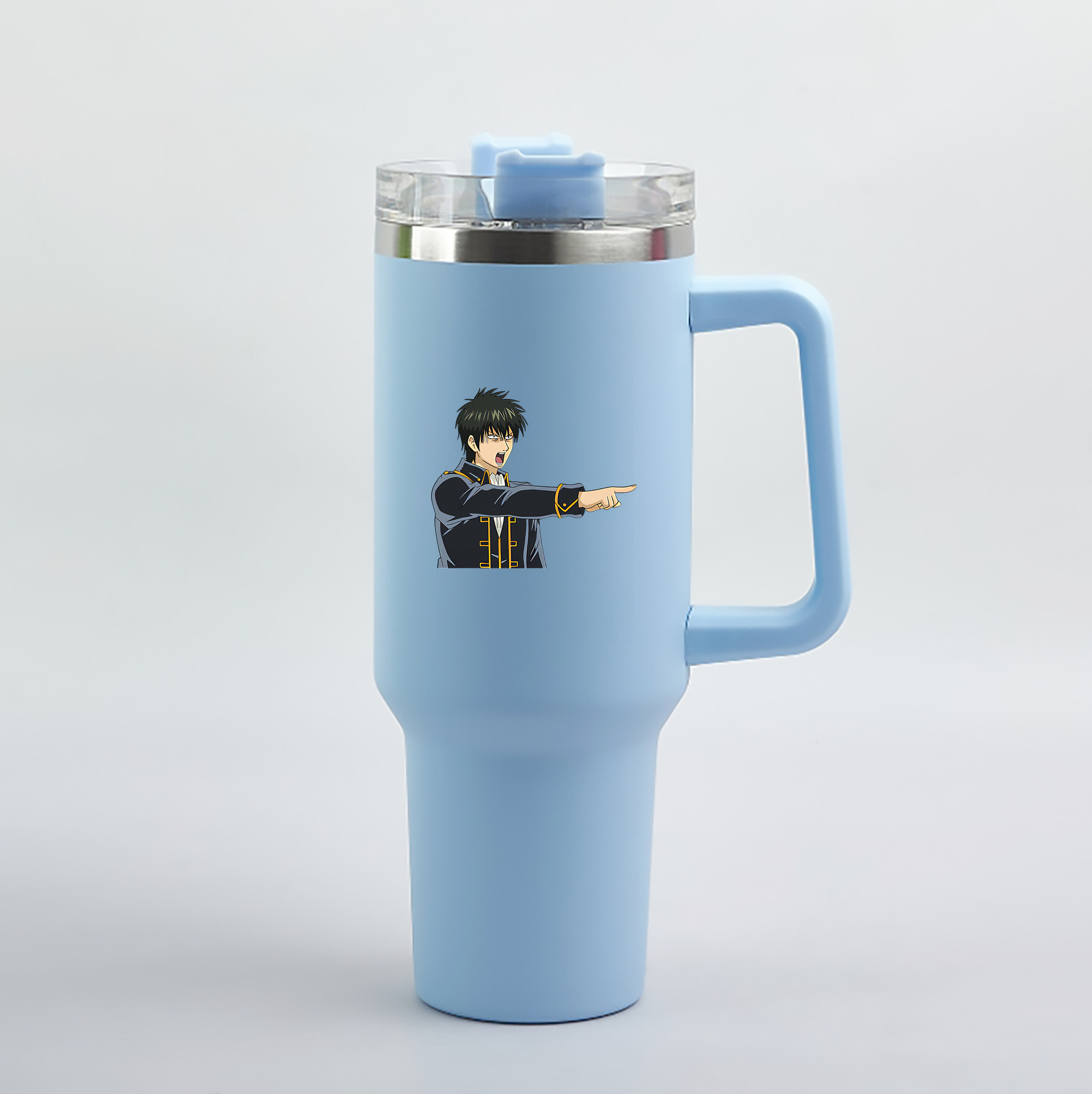 （画像用） ぎんたま 坂田銀時（さかたぎんとき） 神楽 志村新八（しむら しんぱち） GINTAMA Sakata Gintoki Kagura Shimura Shinpachi 1200mL車用タンブラー（カラープリント）