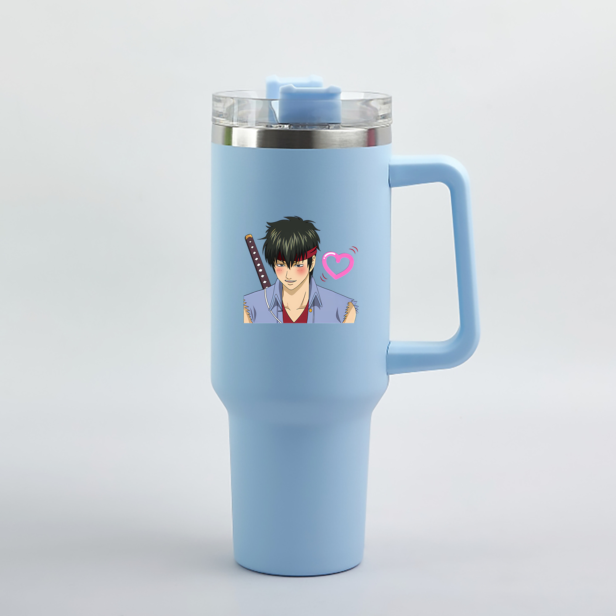 （画像用） ぎんたま 坂田銀時（さかたぎんとき） 神楽 志村新八（しむら しんぱち） GINTAMA Sakata Gintoki Kagura Shimura Shinpachi 1200mL車用タンブラー（カラープリント）