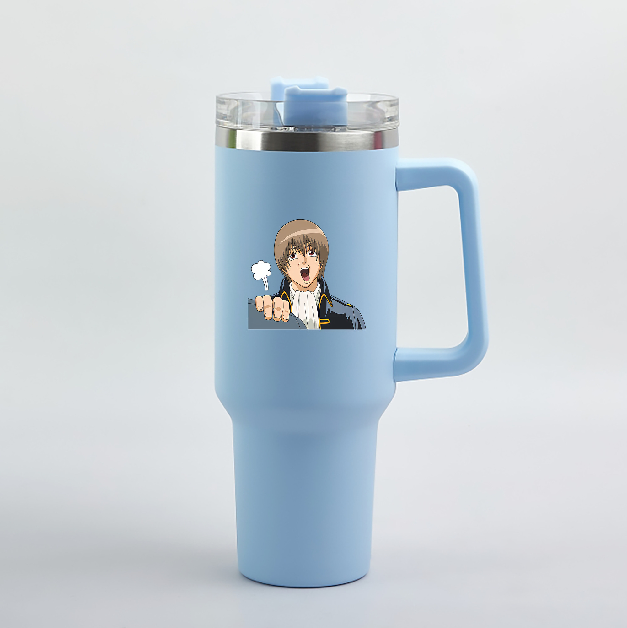 （画像用） ぎんたま 坂田銀時（さかたぎんとき） 神楽 志村新八（しむら しんぱち） GINTAMA Sakata Gintoki Kagura Shimura Shinpachi 1200mL車用タンブラー（カラープリント）