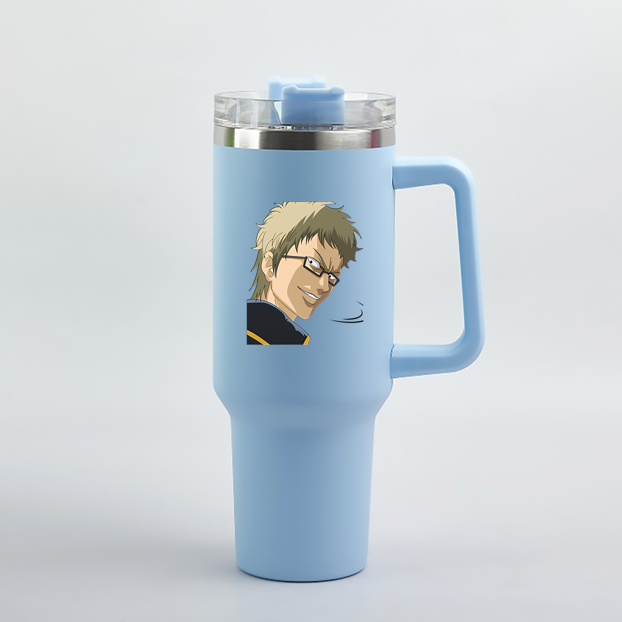 （画像用） ぎんたま 坂田銀時（さかたぎんとき） 神楽 志村新八（しむら しんぱち） GINTAMA Sakata Gintoki Kagura Shimura Shinpachi 1200mL車用タンブラー（カラープリント）